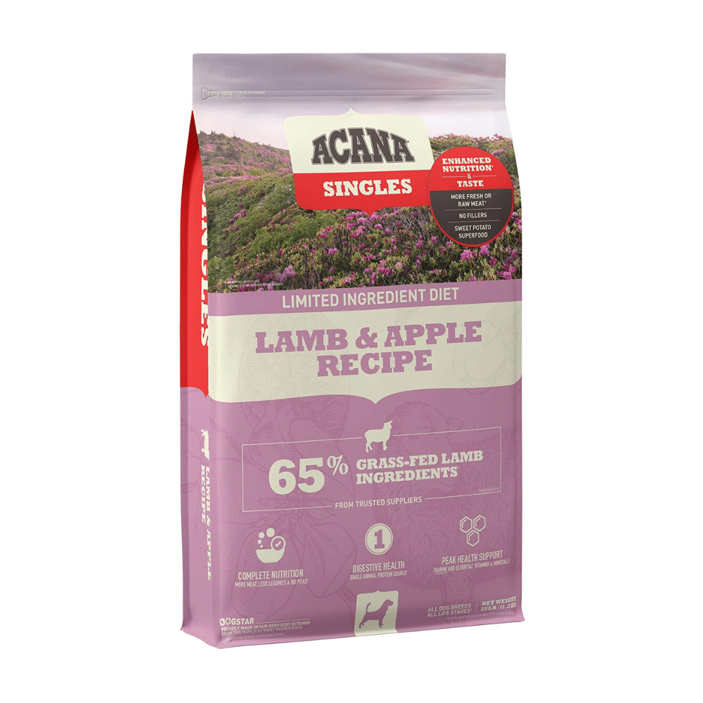 Acana Singles Dry Dog Food. Lamp & Apple Recipe. 25 Pounds