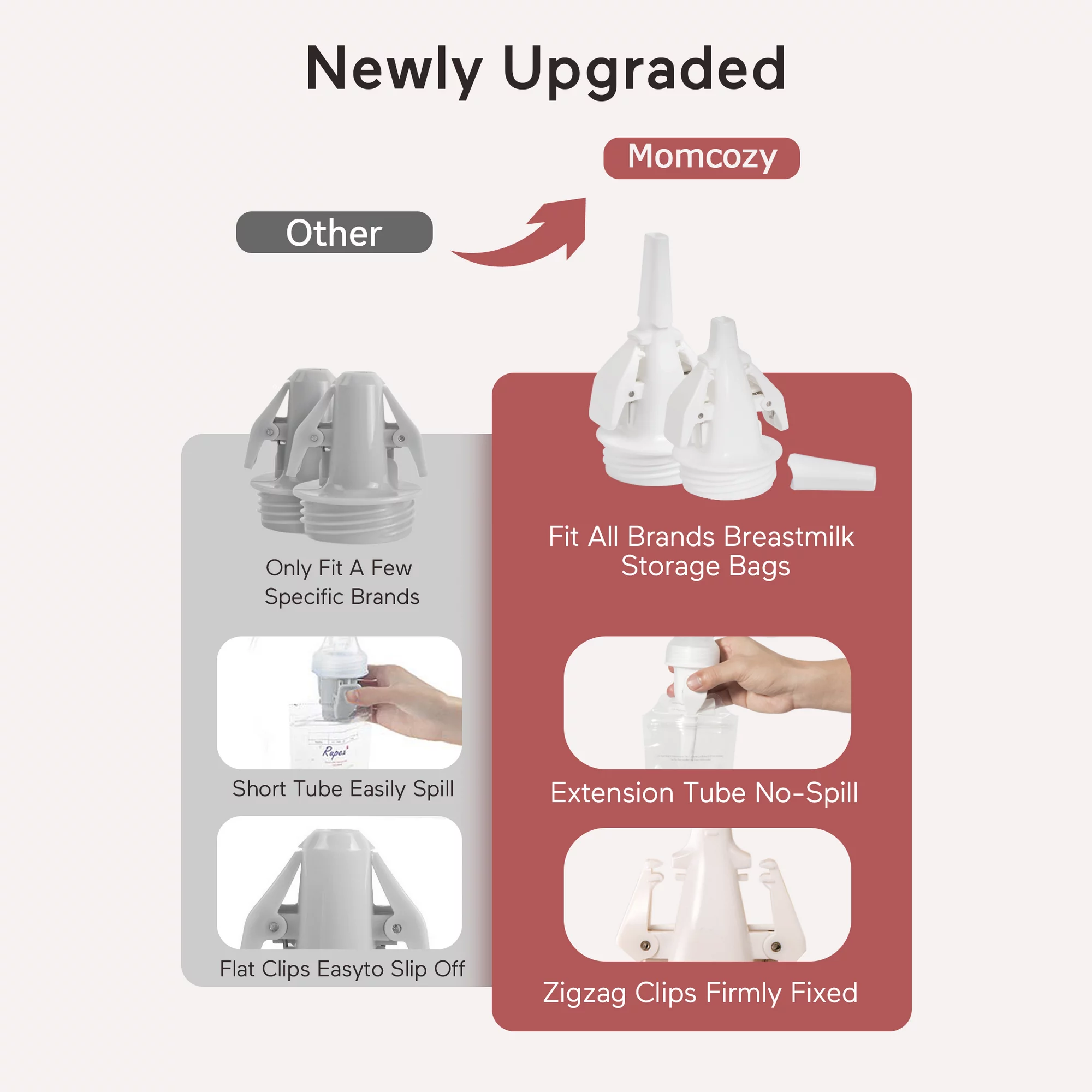 Momcozy Portable Double Electric Breast Pumps. 9 Speeds 2 Modes. Timer and Memory Function. Pink