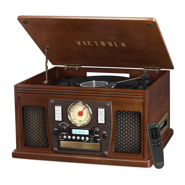 Victrola Navigator 8-in-1 Classic Bluetooth Record Player With USB Encoding And 3-speed Turntable (Espresso)