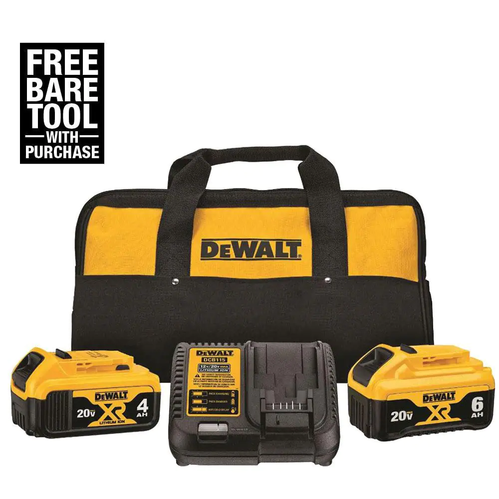 Dewalt 20-Volt MAX XR Premium Lithium-Ion 6.0Ah And 4.0Ah Starter Kit