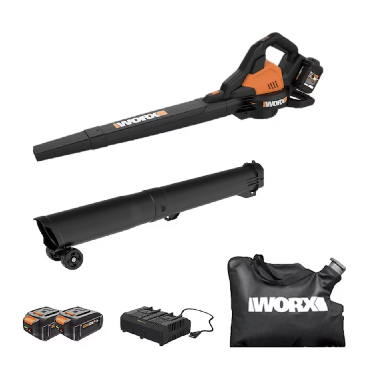 Worx Power Share 40-volt 350-CFM 120-MPH Battery Handheld Leaf Blower