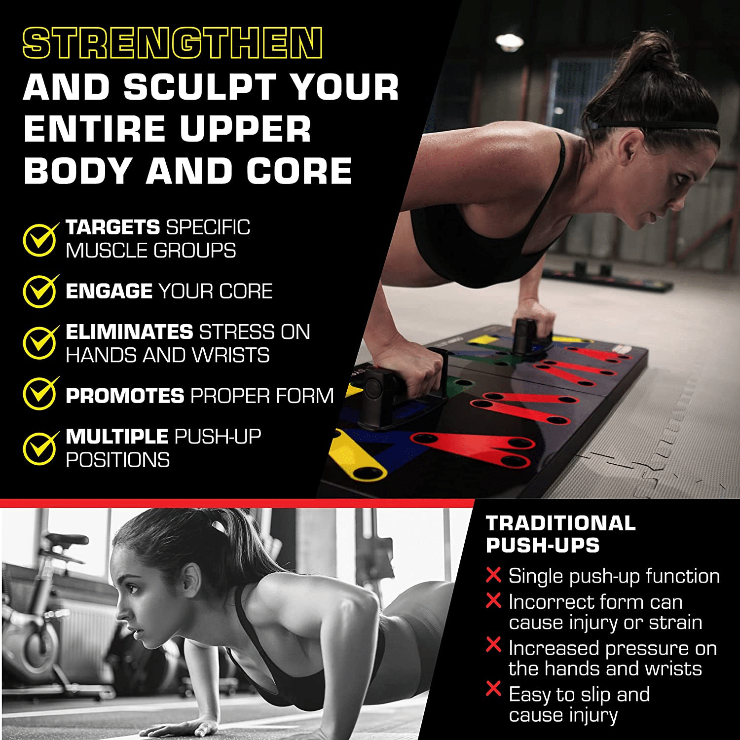 Power Press Push Up Board. Home Workout Equipment. Push Up Bar