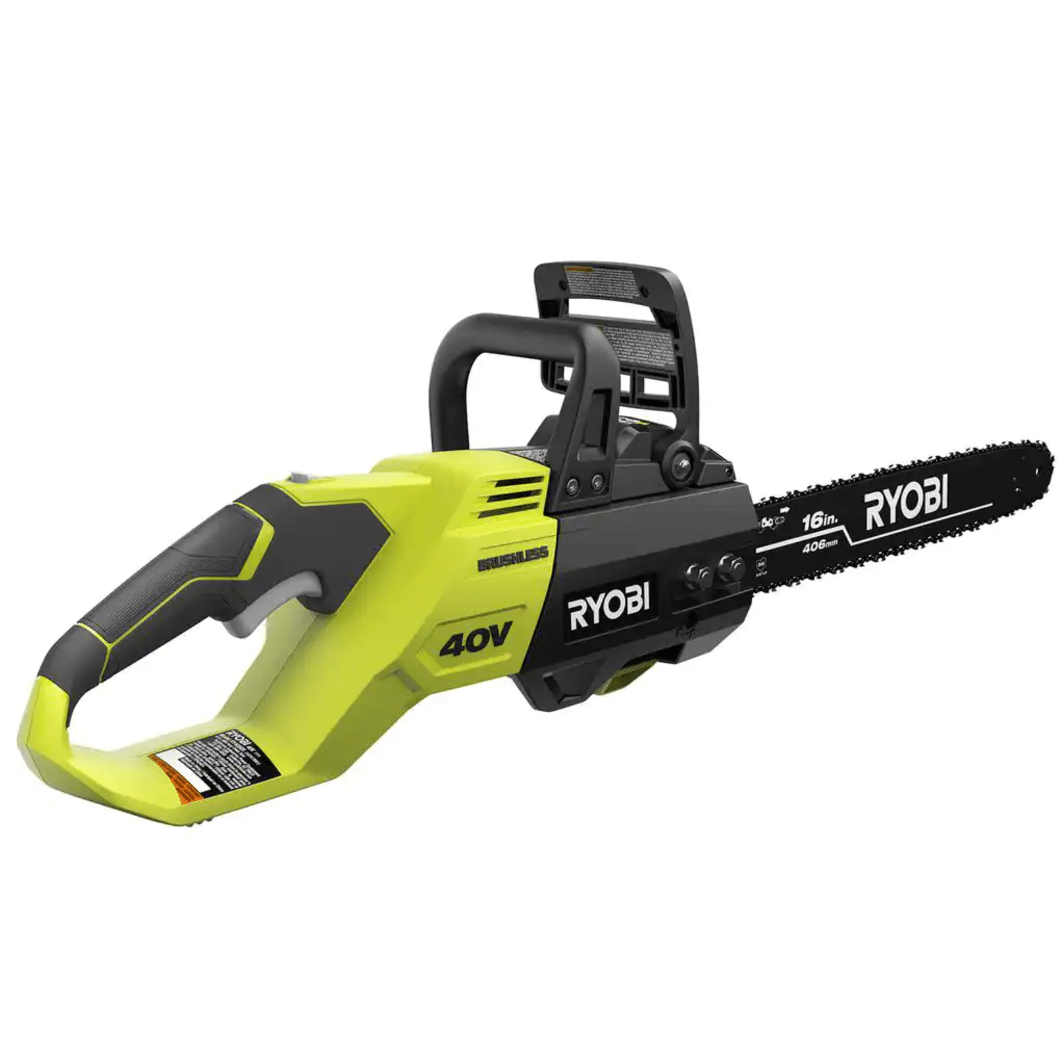 Ryobi 40V Brushless 16 in. Cordless Battery Chainsaw. Tool Only (RY40505BTL)
