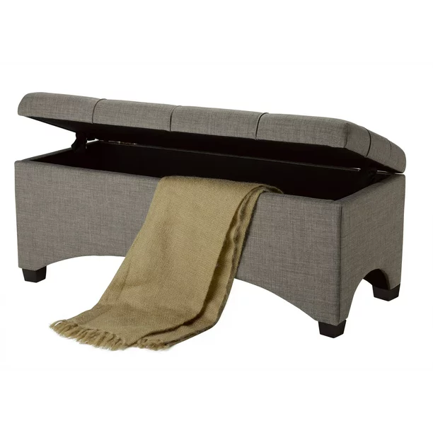 Better Homes & Gardens Pintucked Storage Bench. Gray