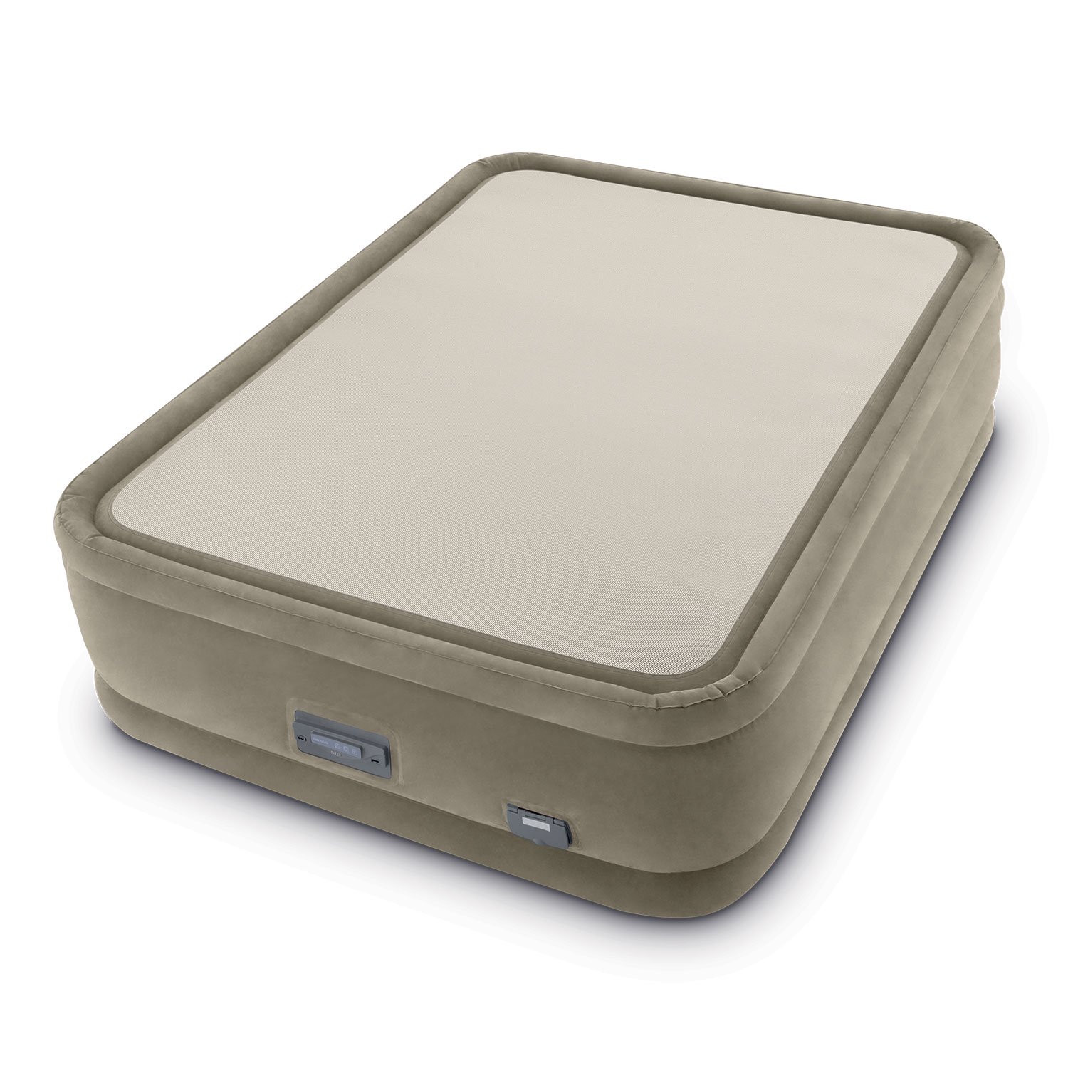 Intex Dura-Beam 20″ Thick PremAire ThermaLux Airbed Mattress with Digital Built-in Comfort Pump. Queen. Beige