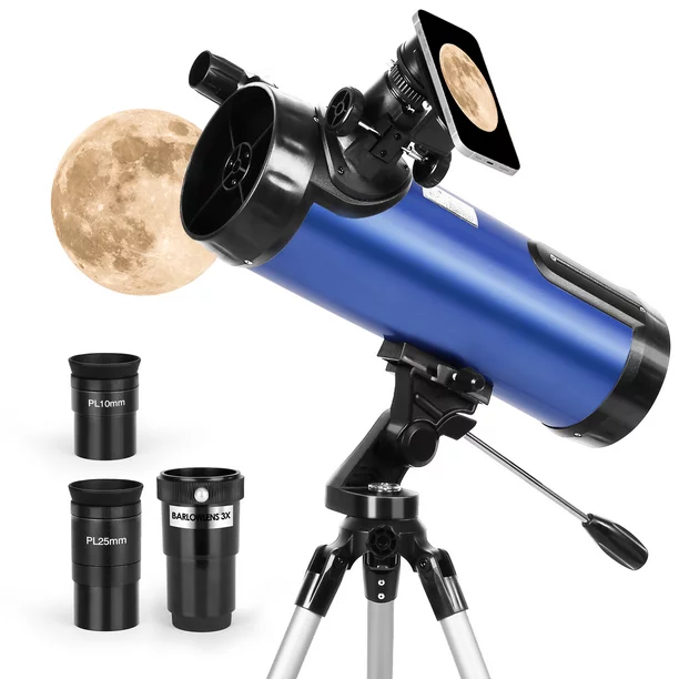 TELMU Telescope for Beginners. 114mm Aperture 500mm AZ Mount Astronomical Reflector Telescope