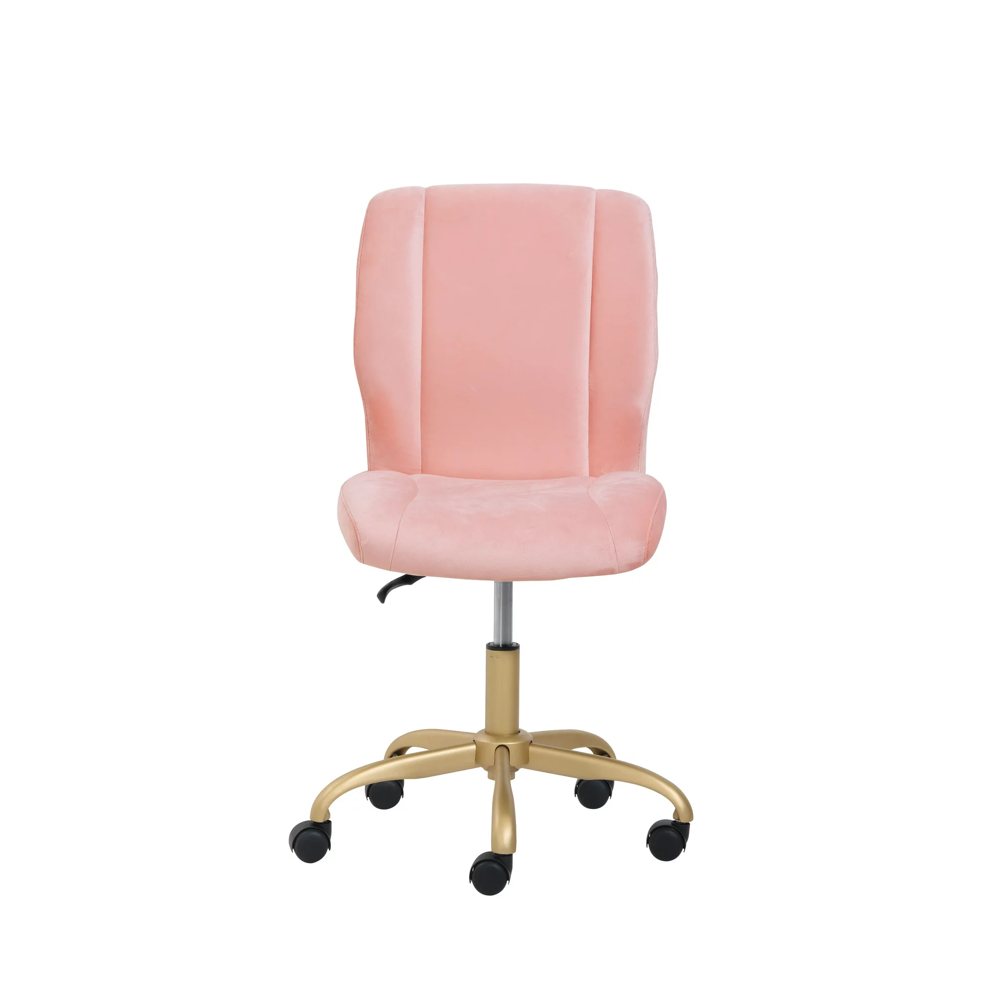 Mainstays Plush Velvet Office Chair. Pearl Blush