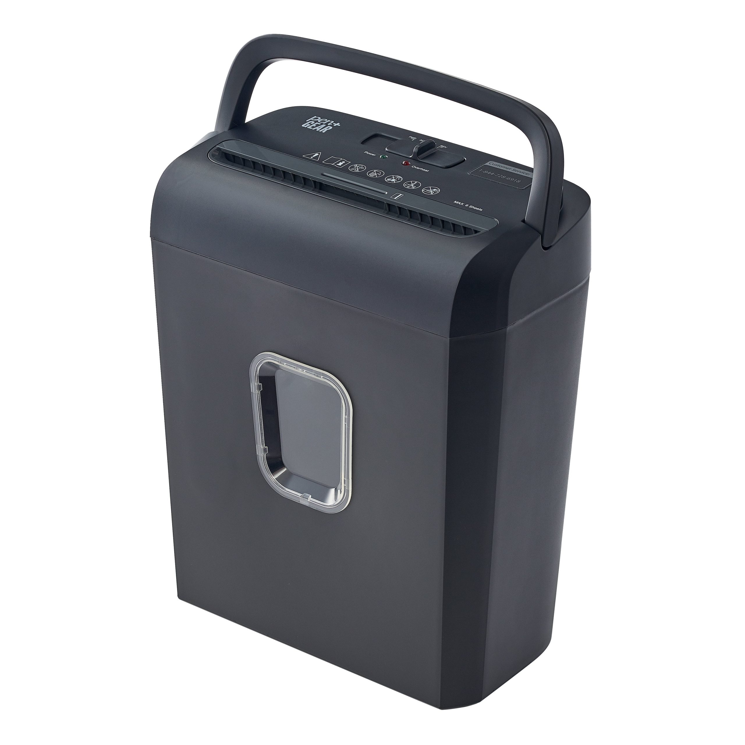 Pen + Gear 6 Sheet Micro Cut Shredder with 3.4-Gallon Collection Bin. Black