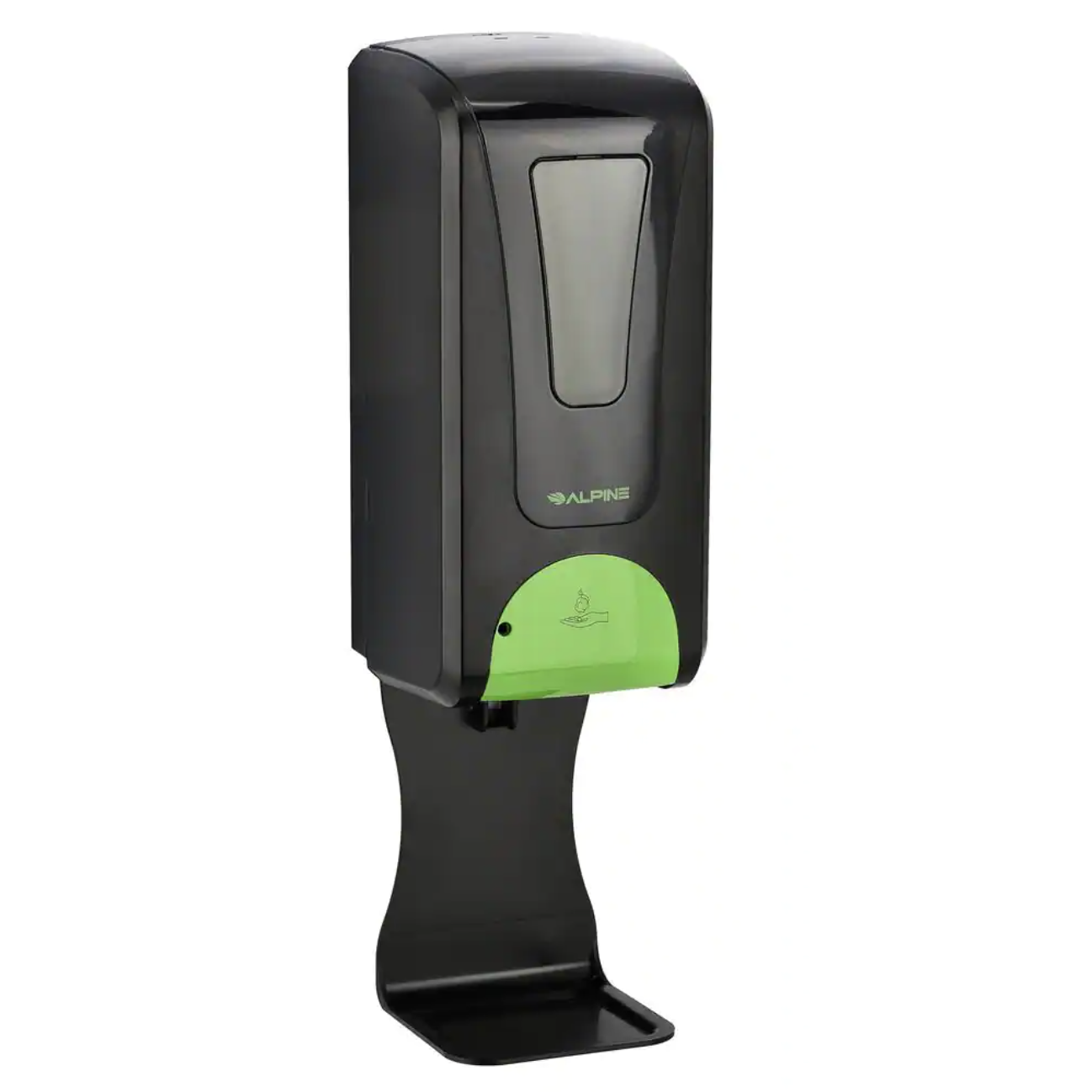 Alpine Industries 40 oz. Wall Mount Automatic Foam Hand Sanitizer Dispenser in Black with Adjustable Floor Stand