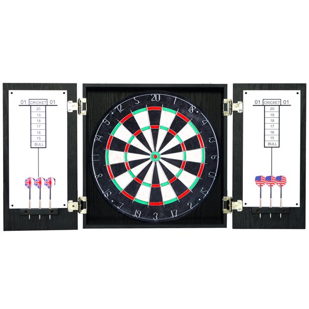 Hathaway Winchester Dartboard & Cabinet Set. Black. 19.75-in Width