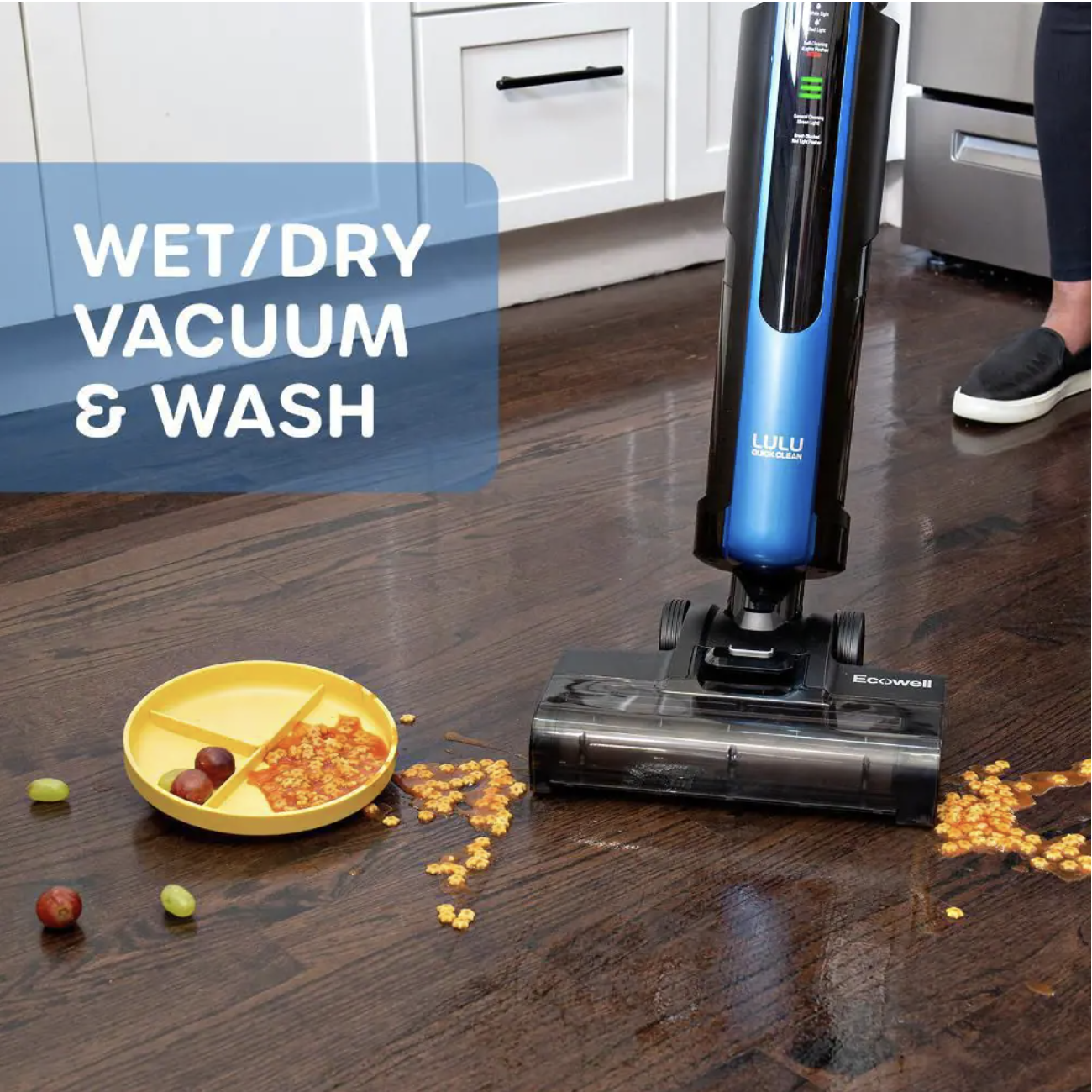 Ecowell Lulu QuickClean Cordless Bagless Wet/Dry Self Cleaning Vacuum Cleaner and Mop