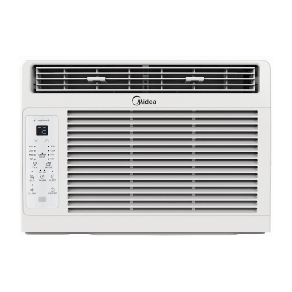 Midea 6.000 BTU 115V Window Air Conditioner With Comfort Sense Remote. White. MAW06R1WWT