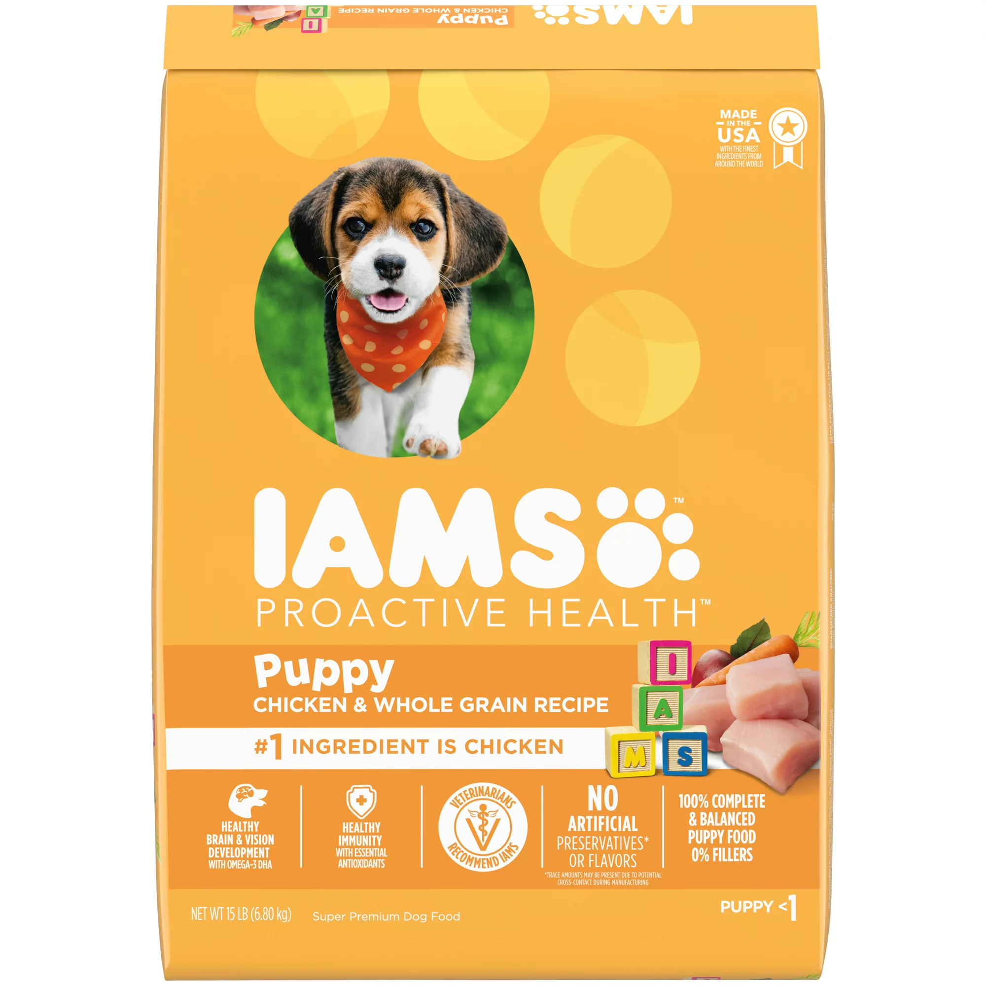 Iams Smart Puppy Chicken & Whole Grains Flavor Dry Dog Food For Puppy. 15 Lb. Bag