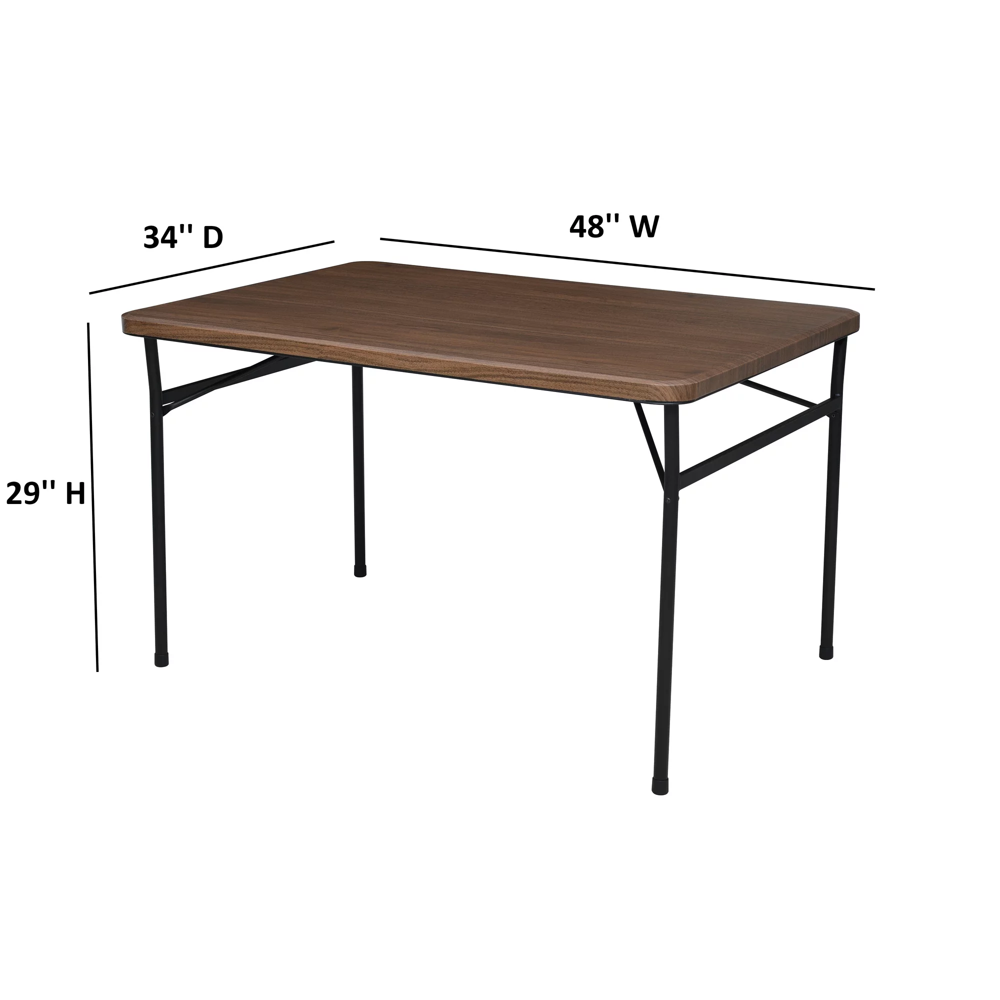 Mainstays 48″ Faux Wood Folding Table. Walnut
