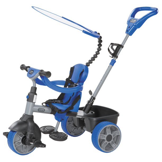 Little Tikes 4-in-1 Basic Edition Trike In Blue. Convertible Tricycle For Toddlers Tricycle