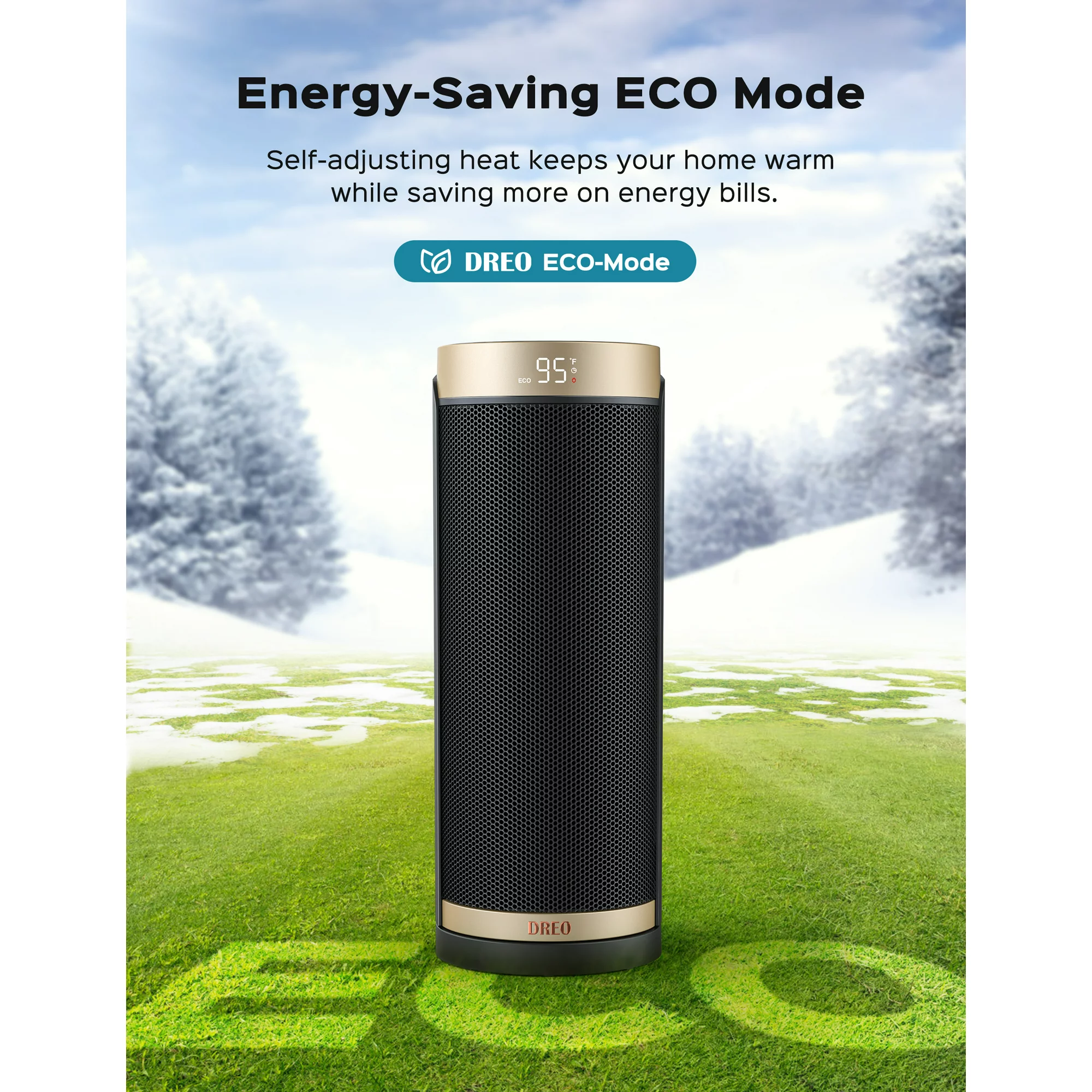 Dreo Space Heater. 1500W for Indoor Use. Electric Heater. Light Golden