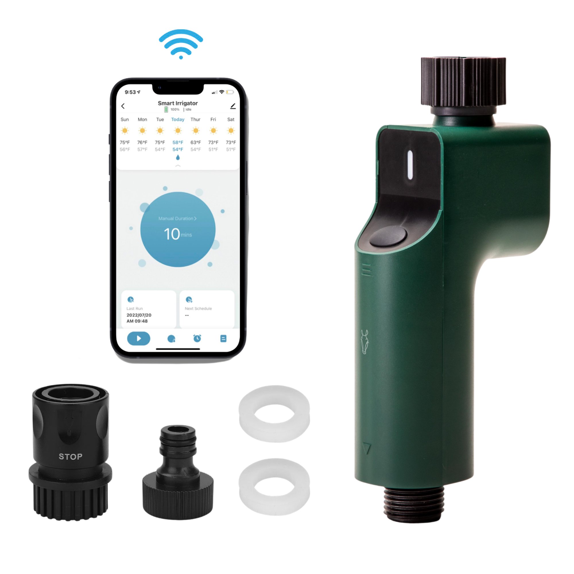 LinkStyle Waterproof Sprinkler Controller Irrigation Watering System With App and Voice Controls via Hub (Water Sprinkler Timer Only)