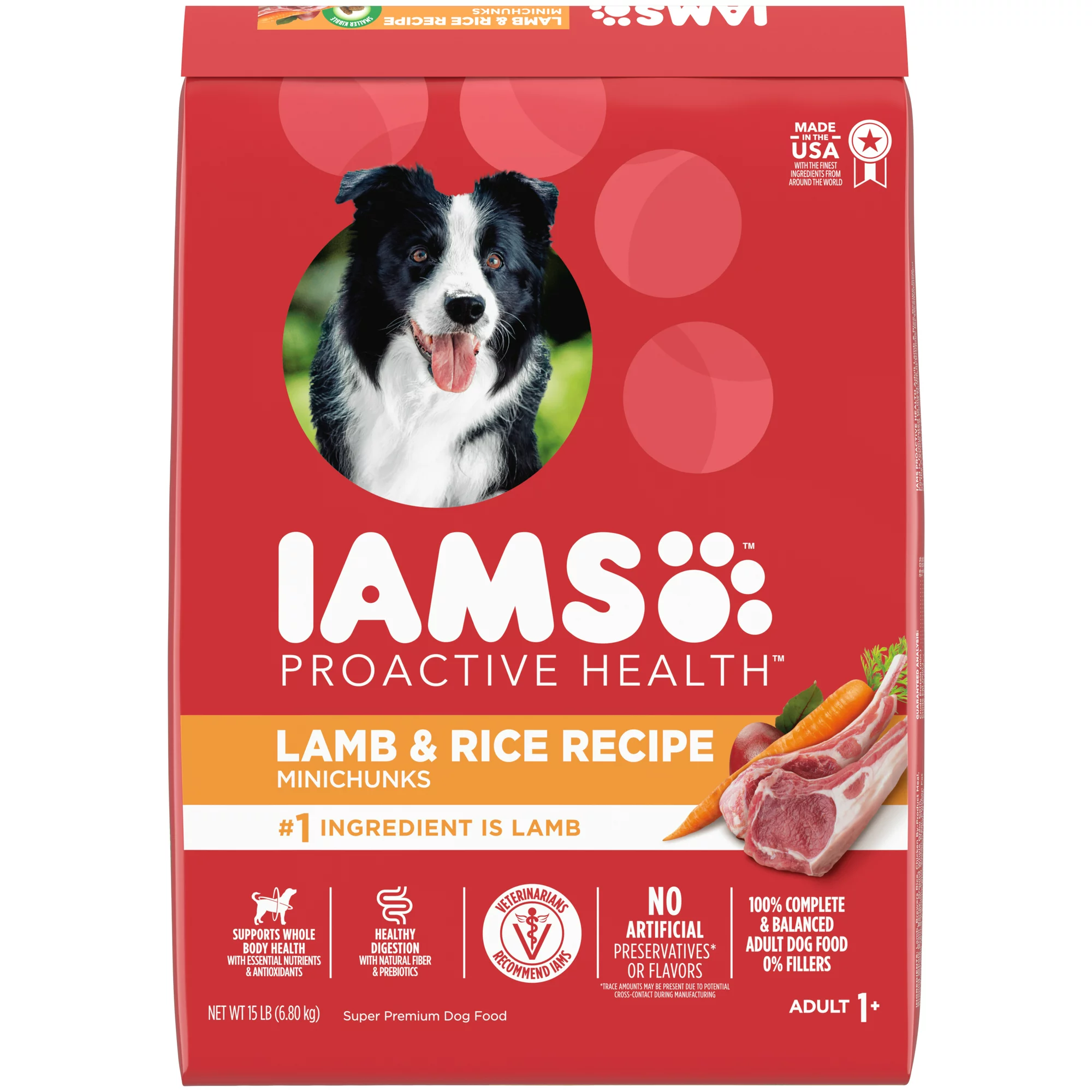 Iams Minichunks Lamb & Rice Dry Dog Food For Adult Dog. 15 Lb. Bag
