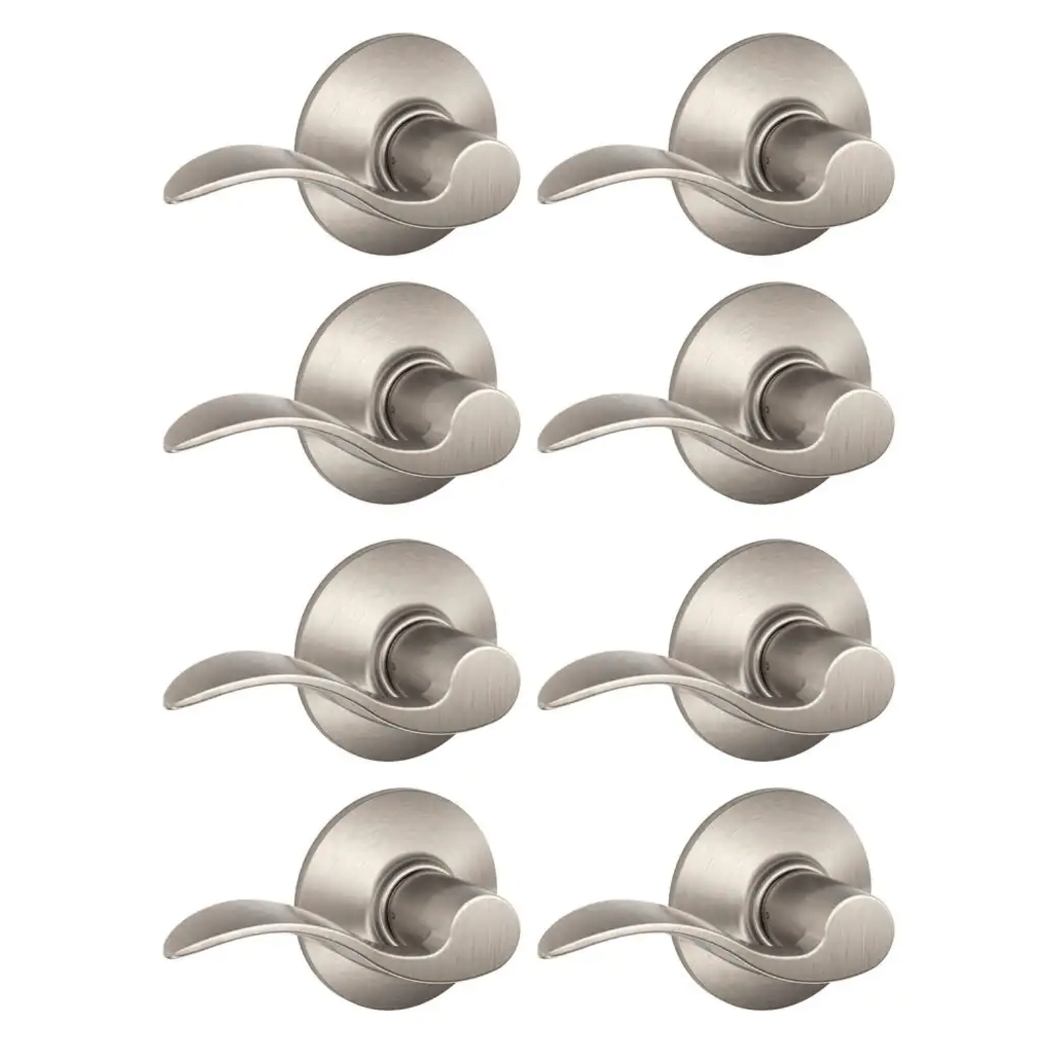 Schlage Accent Satin Nickel Passage Hall/Closet Door Handle (8-Pack)
