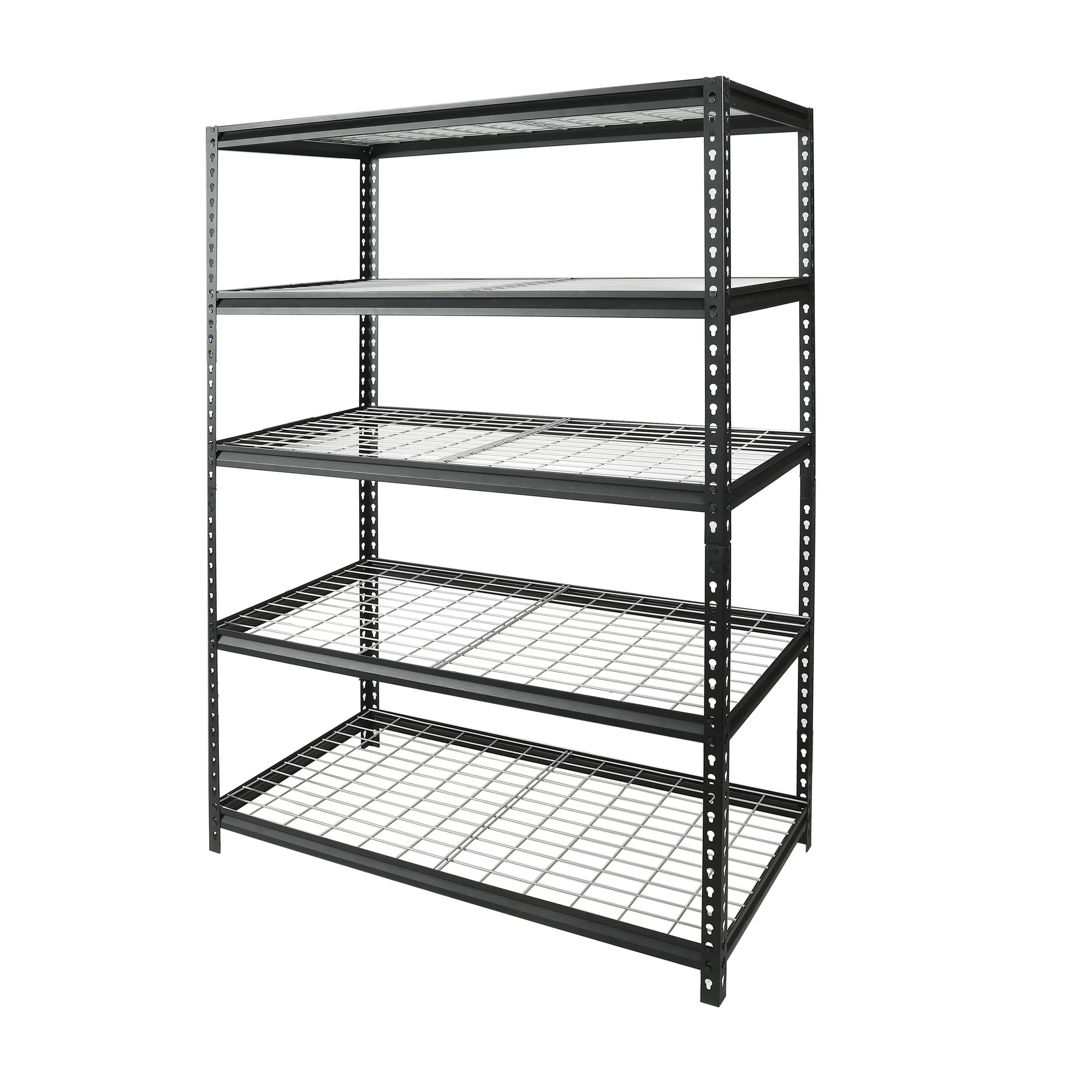 Workpro 48″ W x 24″ D x 72″ H 5-Shelf Freestanding Shelves. Black and Silver