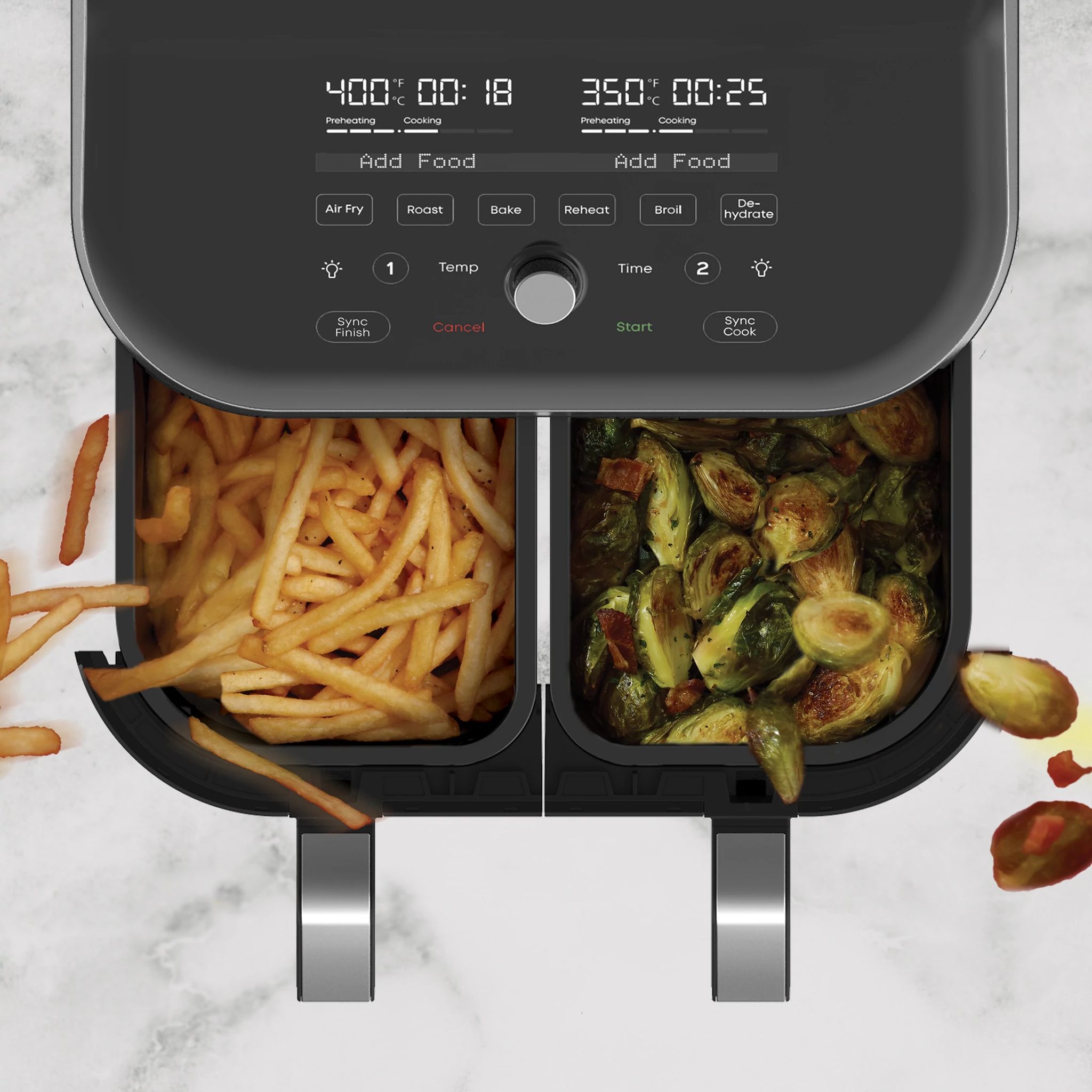 Instant Vortex Plus Dual 8-quart Stainless Steel Air Fryer with ClearCook