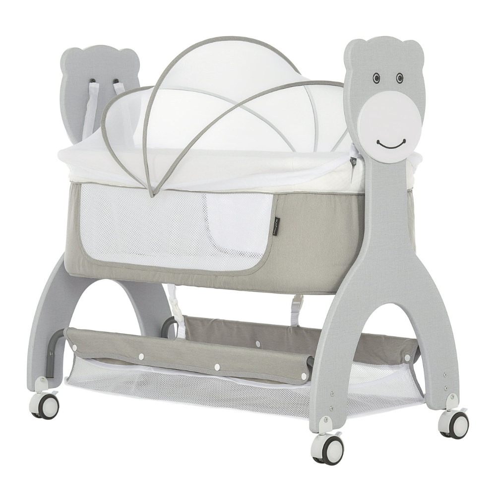Dream On Me Cub Portable Bassinet in Grey. Multi-Use Baby Bassinet with Locking Wheels