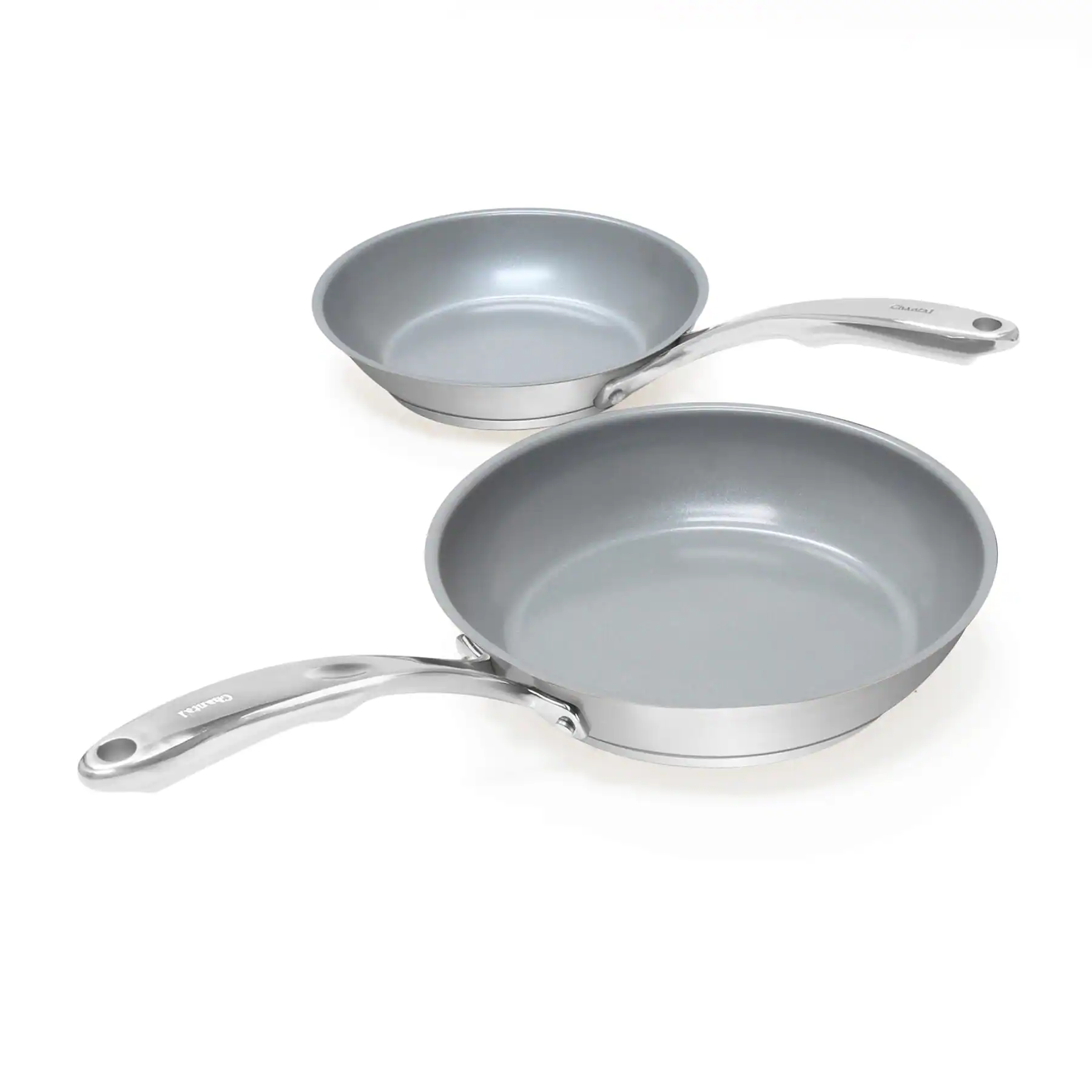 Chantal Induction 21 Steel 2-Piece Stainless Steel Ceramic Nonstick Frying Pan Set