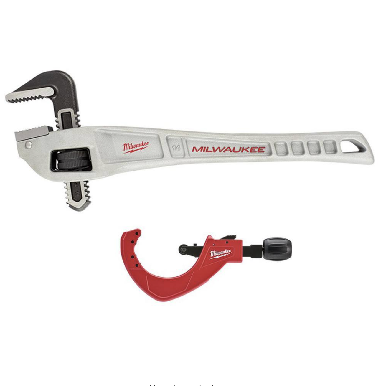 Milwaukee 14 in. Aluminum Offset Pipe Wrench with 3-1/2 in. Quick Adjust Copper Tubing Cutter (2-PC)