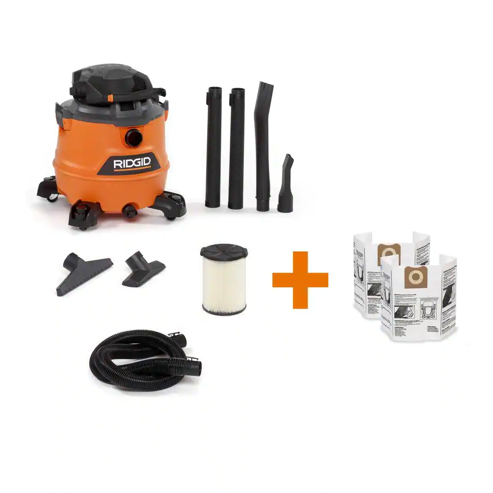 Ridgid 16 Gal. 6.5-Peak HP NXT Wet/Dry Shop Vacuum With Detachable Blower. Filter. Dust Bags. Hose And Accessories