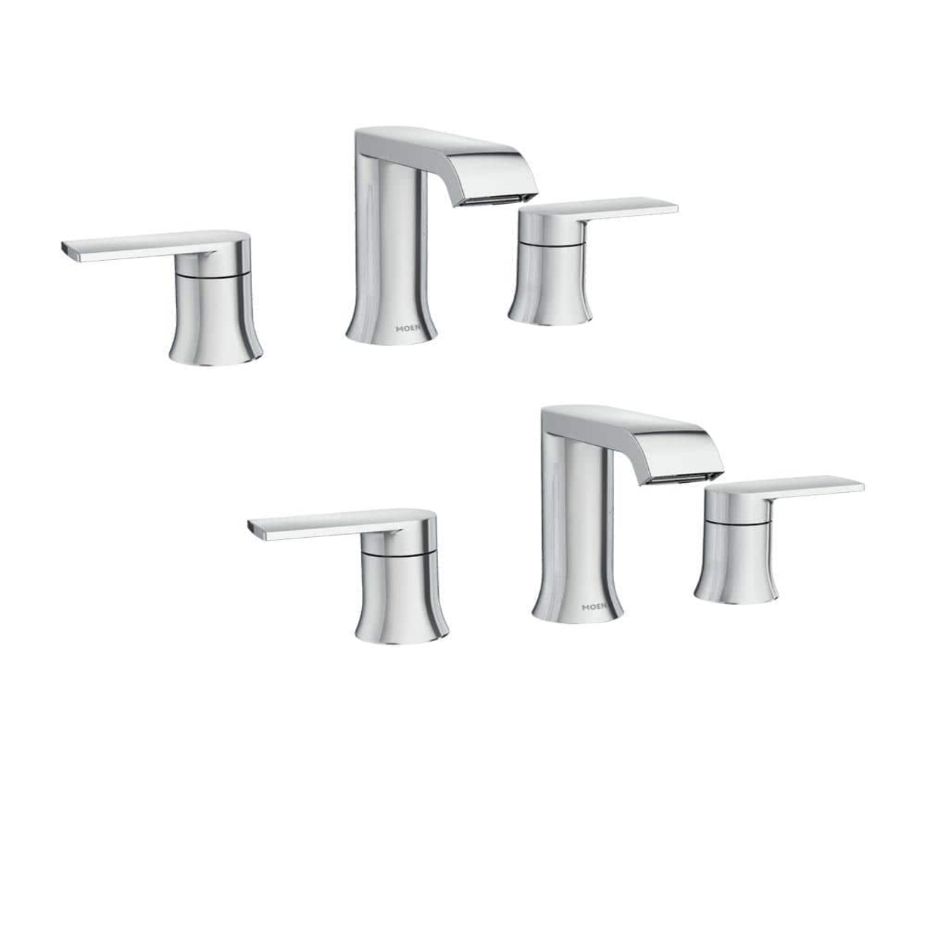 Moen Genta 8 in. Widespread 2-Handle Bathroom Faucet in Chrome (2-Pack)
