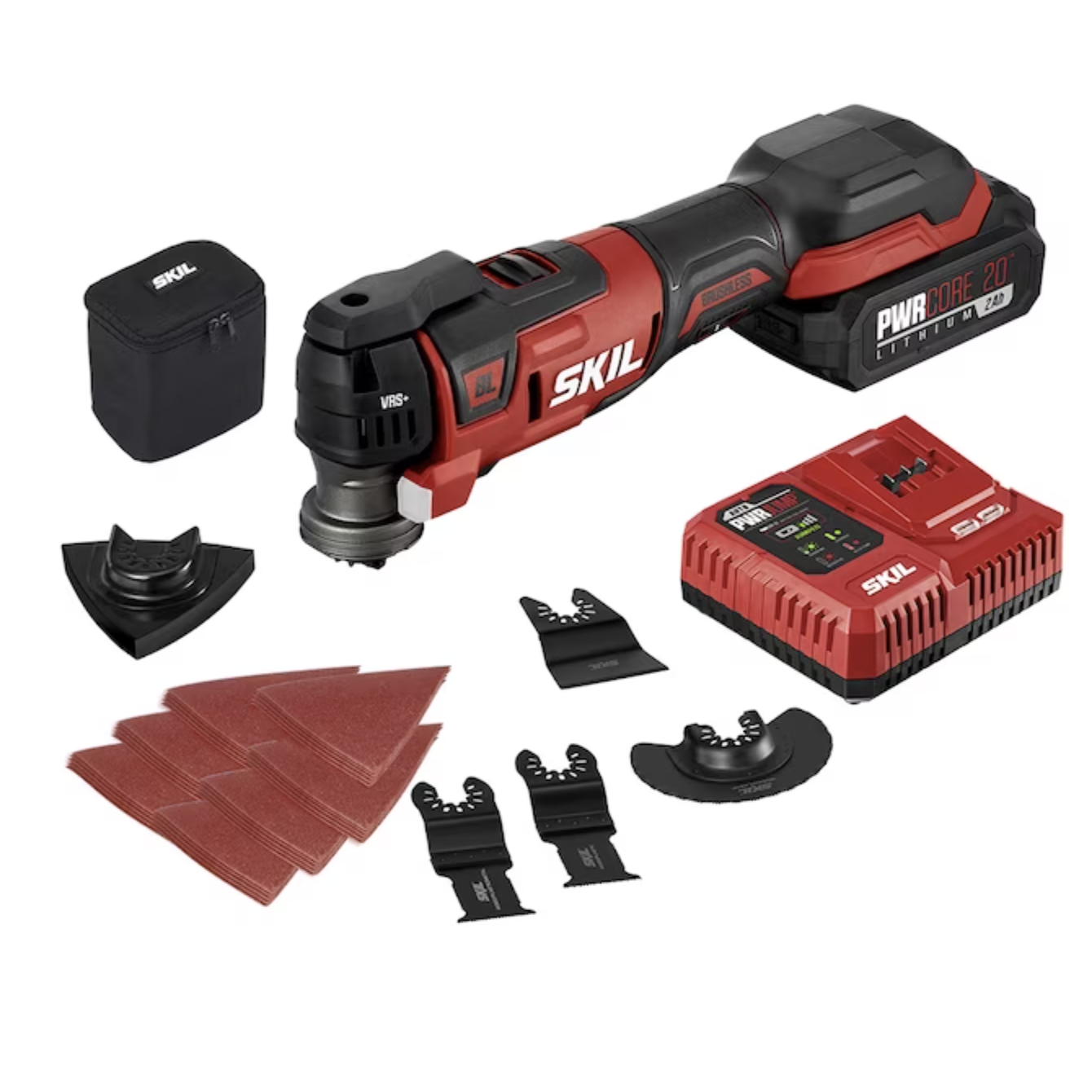 Skil PWR CORE 20 33-Piece Cordless Brushless 20-volt Variable Speed Oscillating Multi-Tool Kit Case (1-Battery Included)