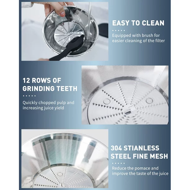 Mama-s Choice Juicer Machine. 800W Juice Extractor With 3” Big Mouth. 3 Speed Centrifugal Juicer. Red