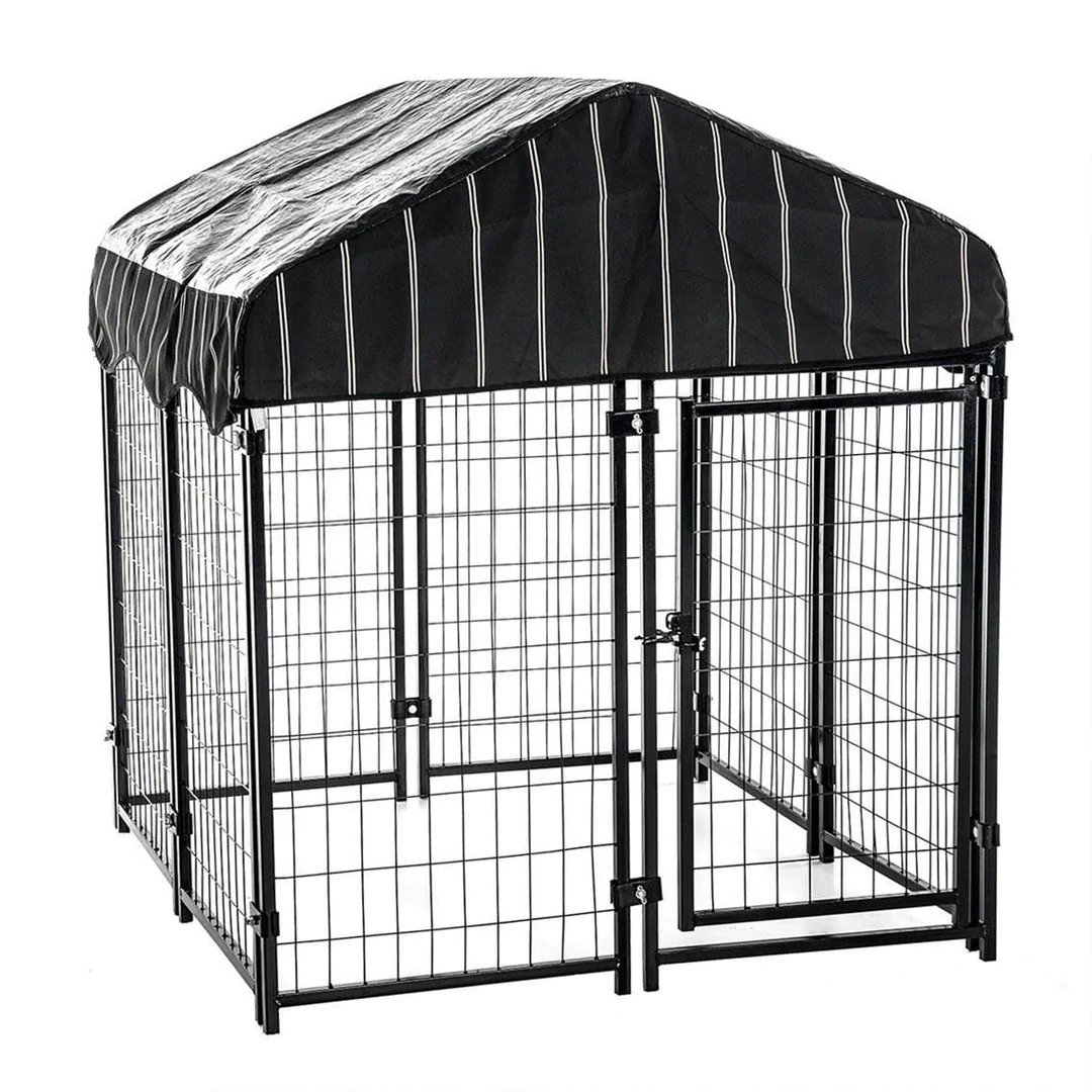 Lucky Dog 4′ x 4′ x 4.5′ Covered Wire Dog Fence Kennel Pet Play Pen (2 Pack)
