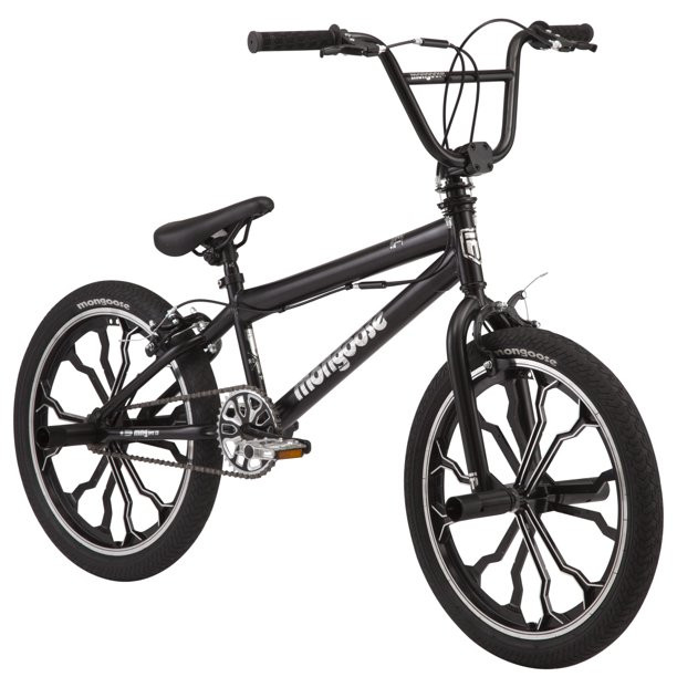 Mongoose Rebel Kids Bmx Bike. 20-Inch Mag Wheels. Ages 7 - 13. Black