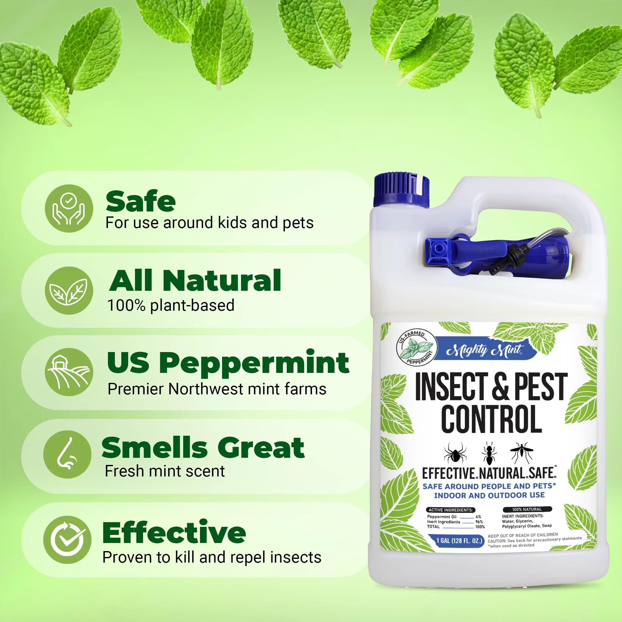 Mighty Mint Gallon (128 oz) Insect & Pest Control Peppermint Oil Spray