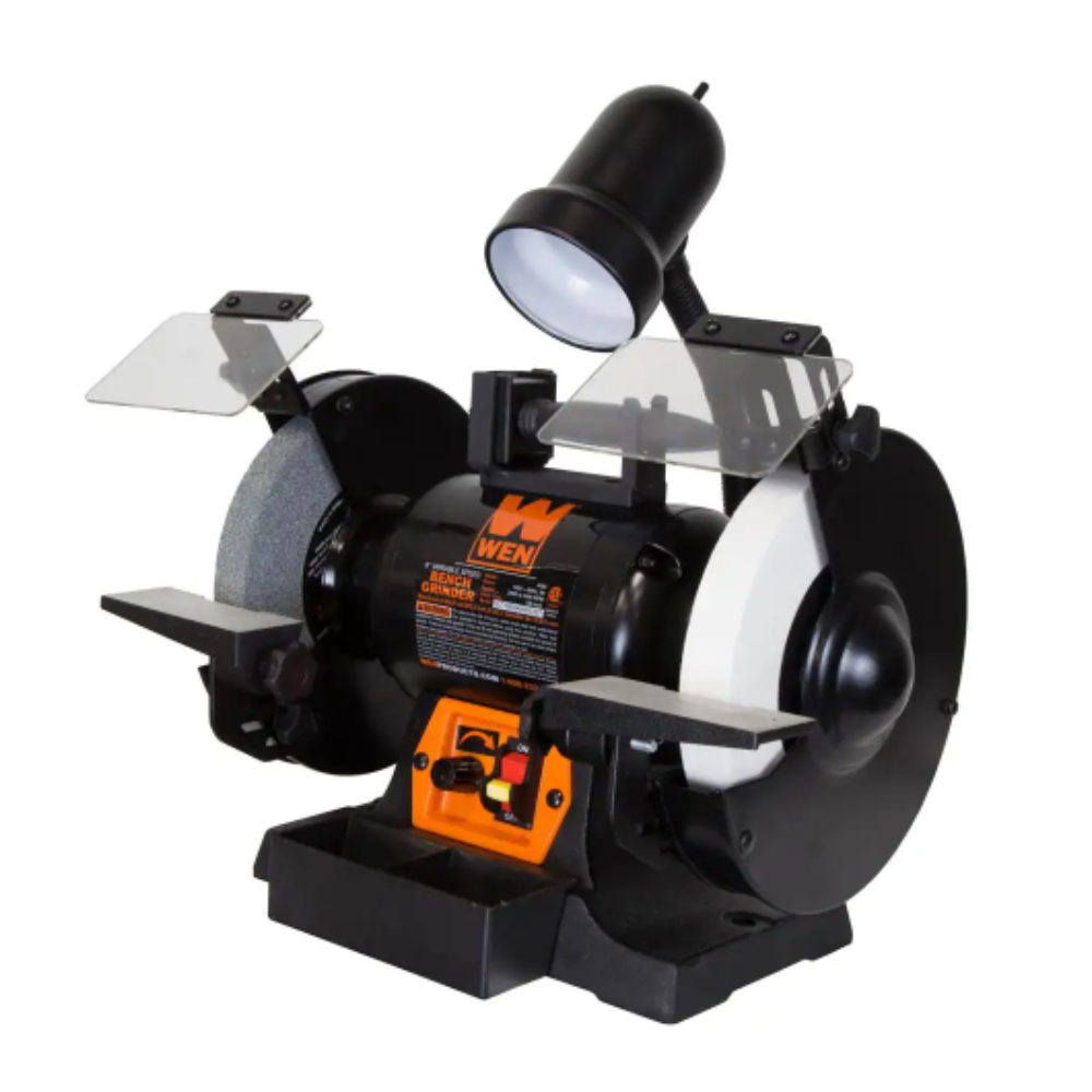 Wen 8 in. 5 Amp Variable Speed Bench Grinder with Flexible Work Light