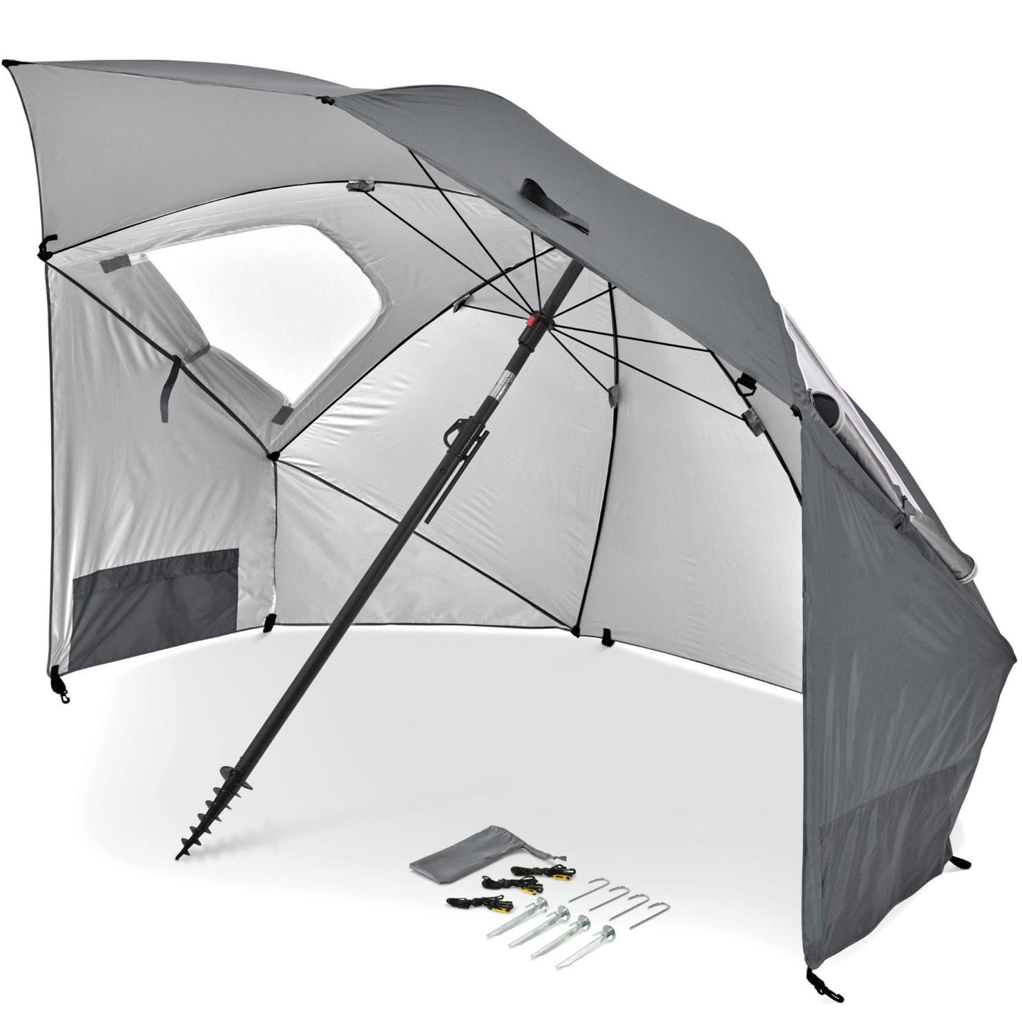 Implus Footcare Sport-Brella Premiere UPF 50+ Umbrella Shelter - 8 Ft.. Gray