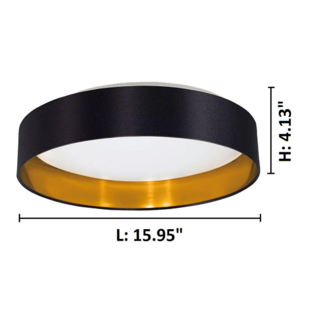 Eglo Maserlo 15.95 in. Black/Gold LED Semi-Flush Mount