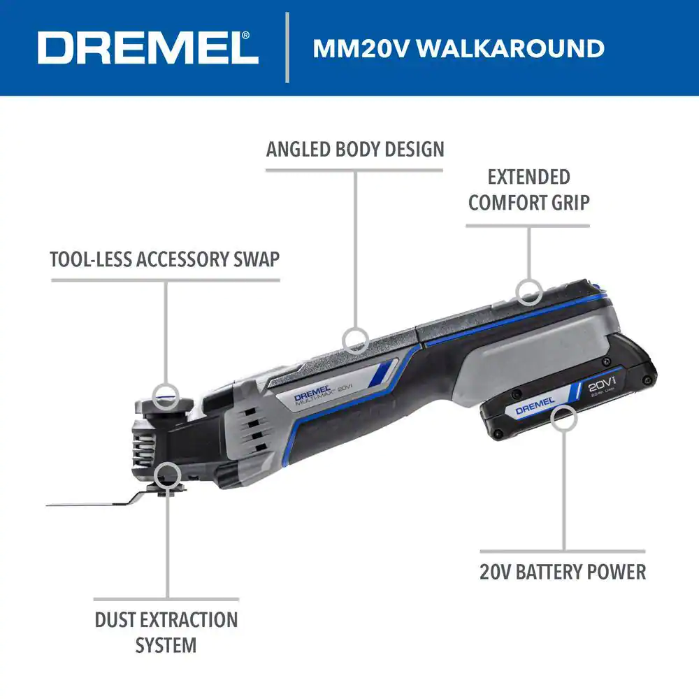 Dremel  Multi-Max MM20V 20V Cordless Oscillating Tool Kit