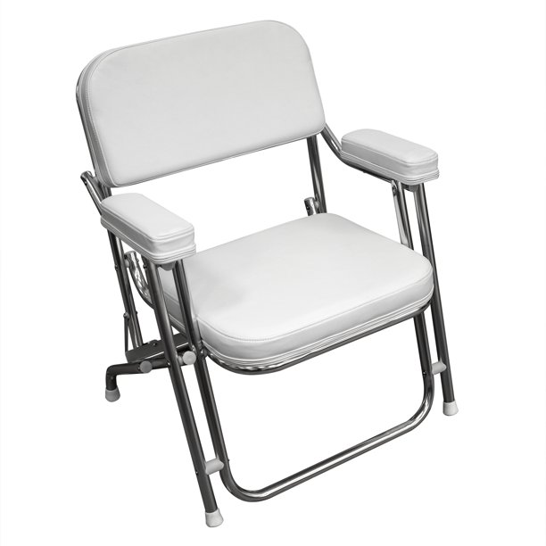 Wise 3316 Series Boaters Value Folding Deck Chair. White