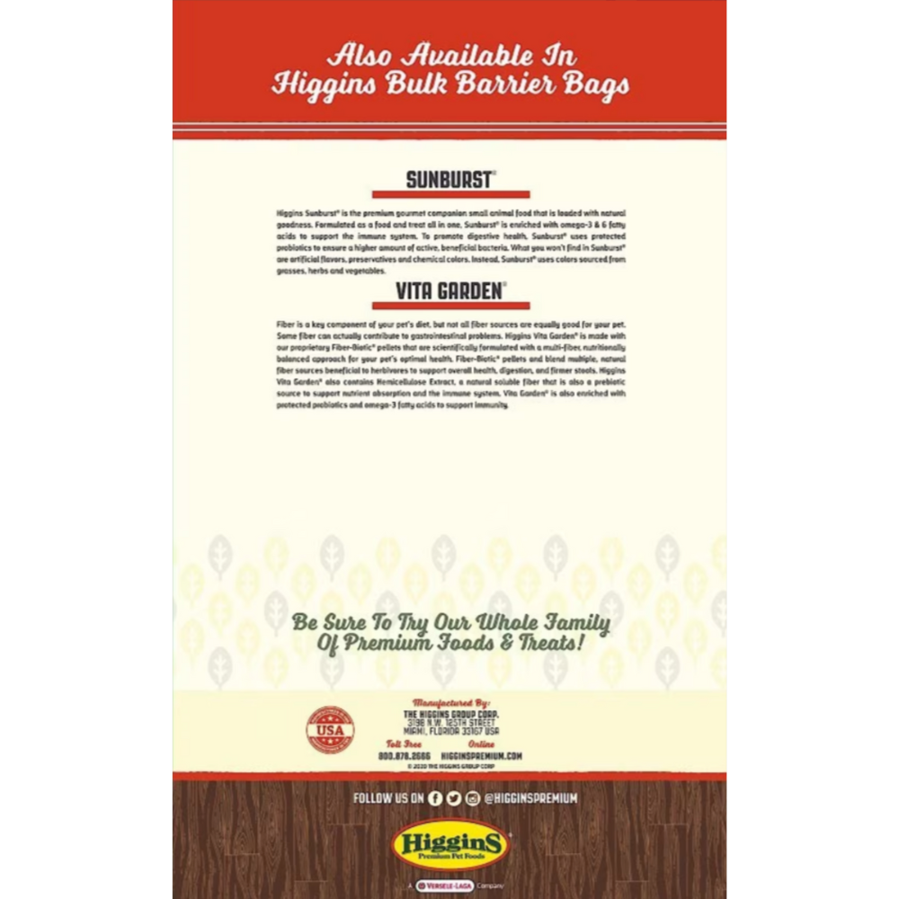 Higgins Sunburst Gourmet Blend Chinchilla Food. 25-lb bag