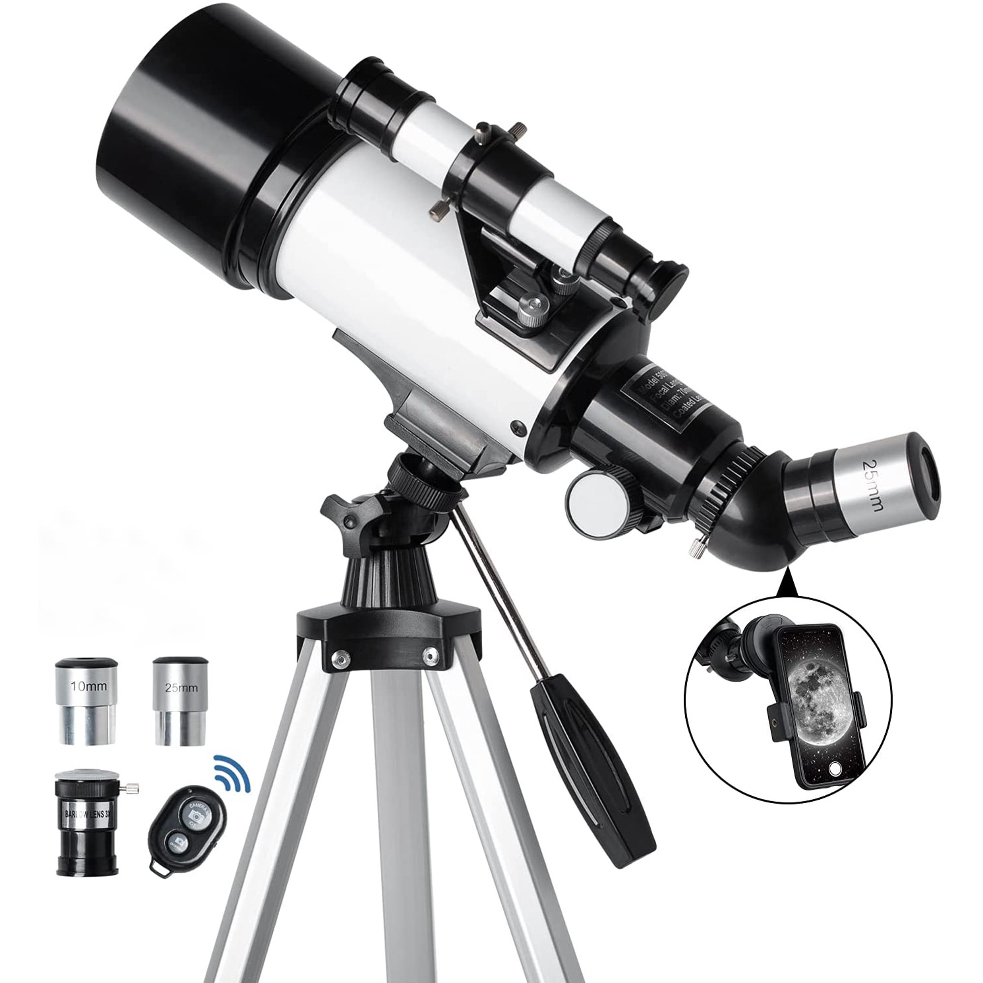 Sugift Telescope 70mm Aperture 400mm with Carry Bag for Kids & Adults