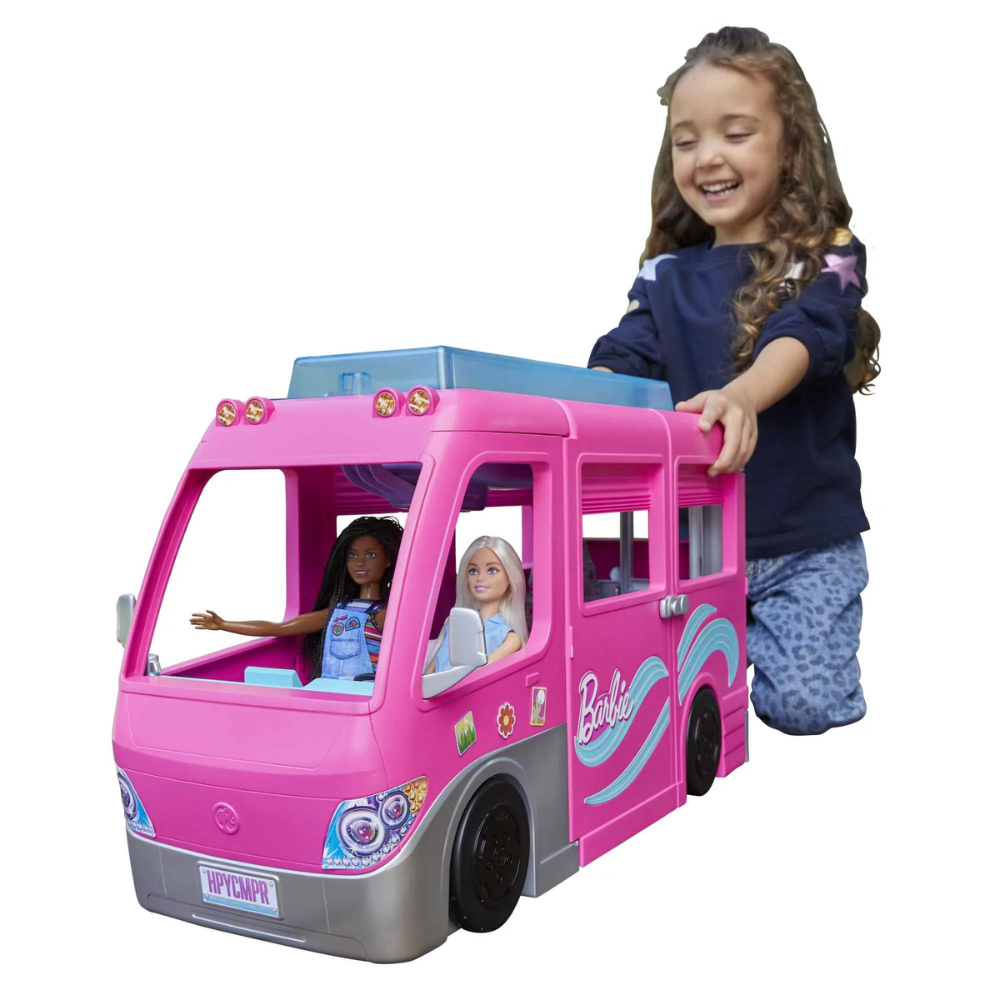Barbie Camper Doll Playset with 60 Accessories. 30-Inch Slide. Dream Camper