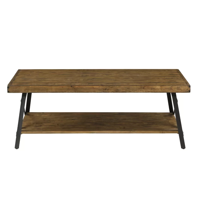 Sand & Stable Natural Pine Brown Laguna Solid Wood Coffee Table With Storage
