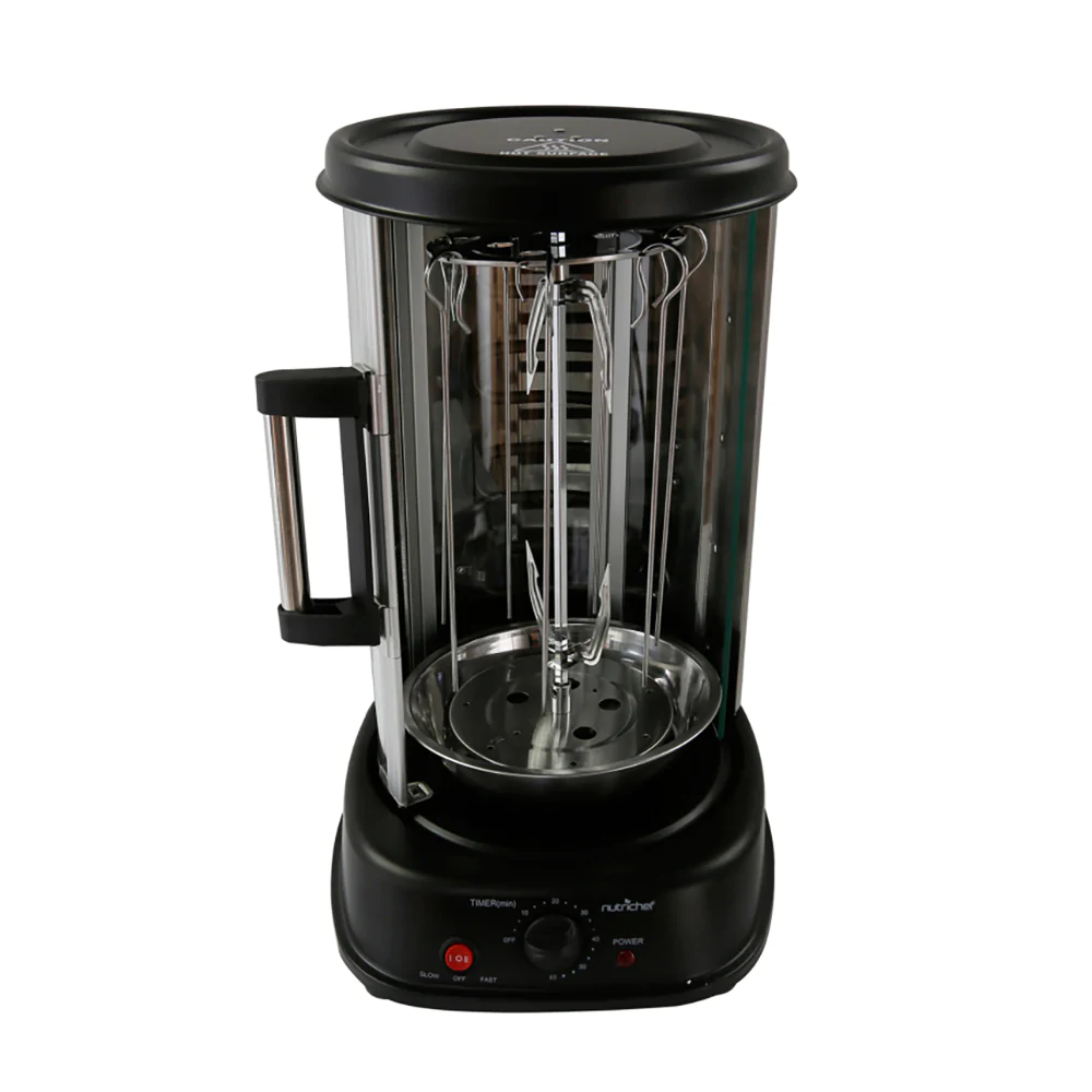 NutriChef PKRTVG34 Kitchen Countertop Rotisserie Toaster Oven Cooker With Rack