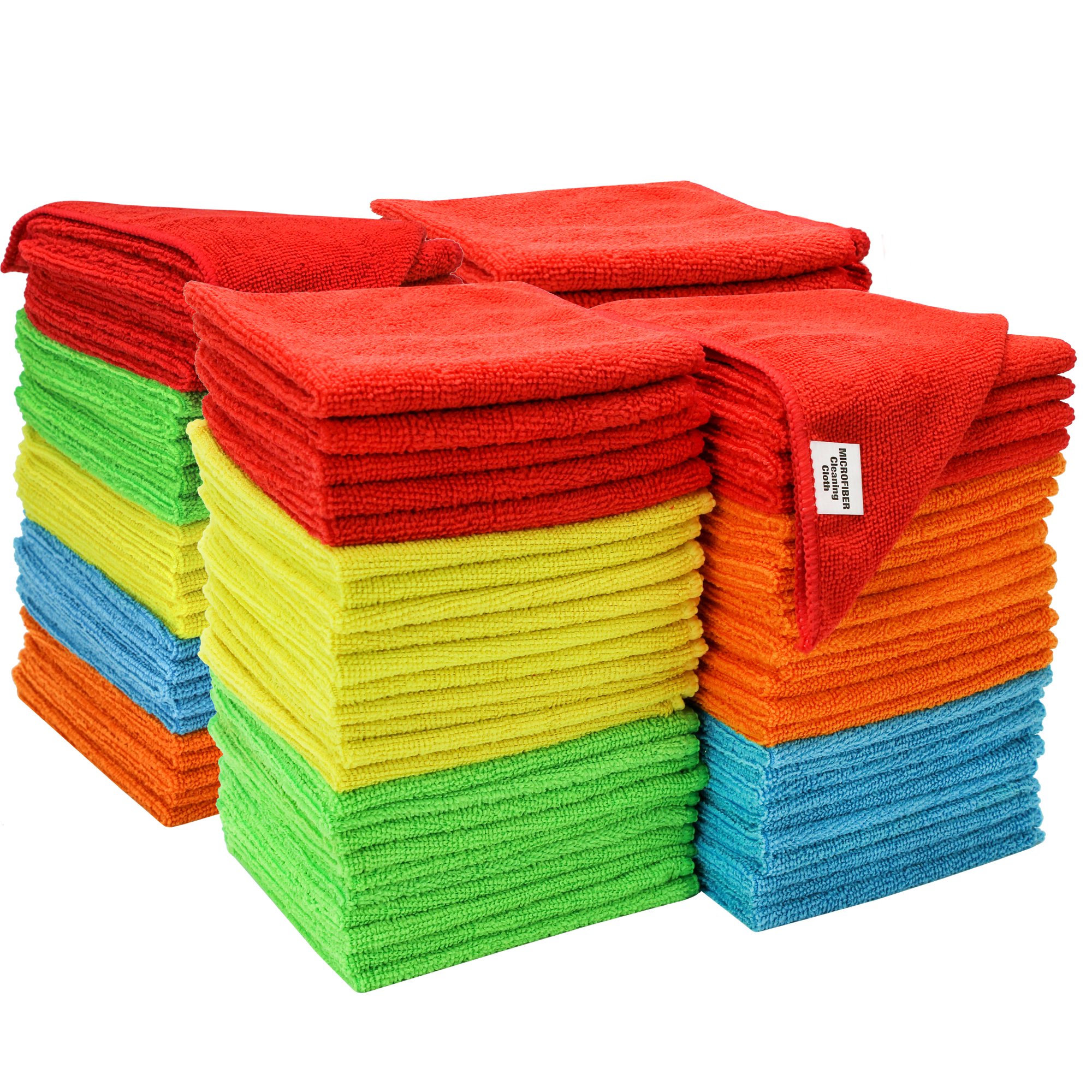 S&T INC. Microfiber Cleaning Cloths. Reusable and Lint-Free Towels. 100 Pack