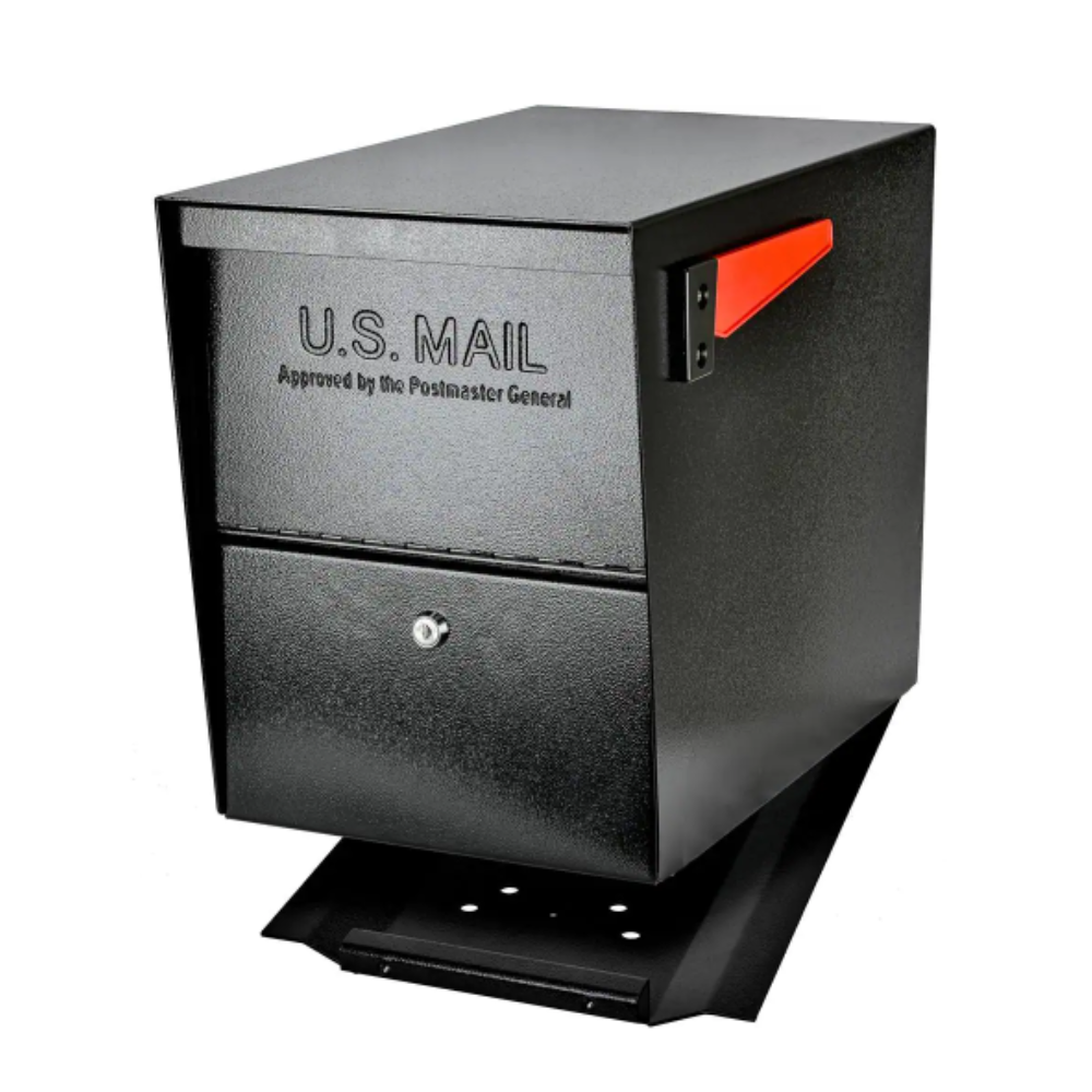 Mail Boss Package Master Locking Post-Mount Mailbox with High Security Reinforced Patented Locking System. Black
