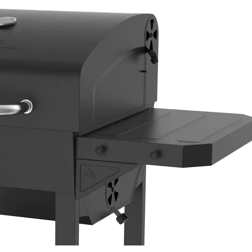 Nexgrill Cart-Style Charcoal Grill in Black With Side Shelf