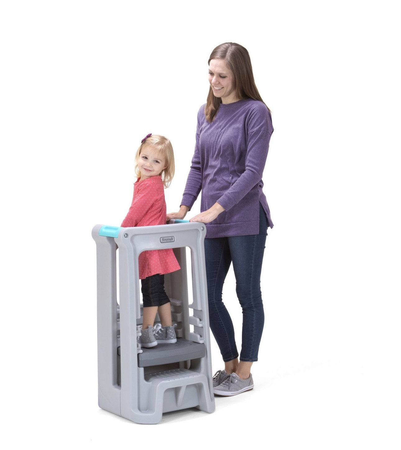 Simplay3 Toddler Tower Adjustable Stool. Gray
