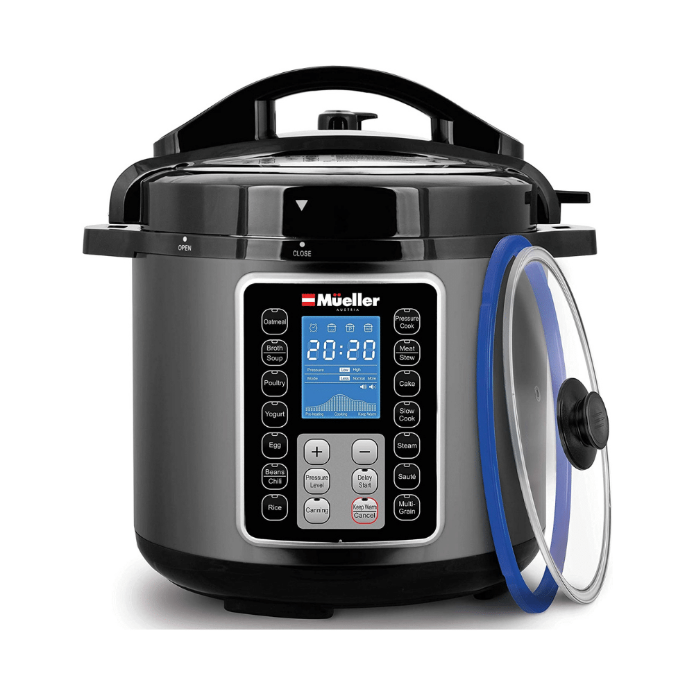Mueller 6 Quart Pressure Cooker 10 In 1. Cook 2 Dishes At Once
